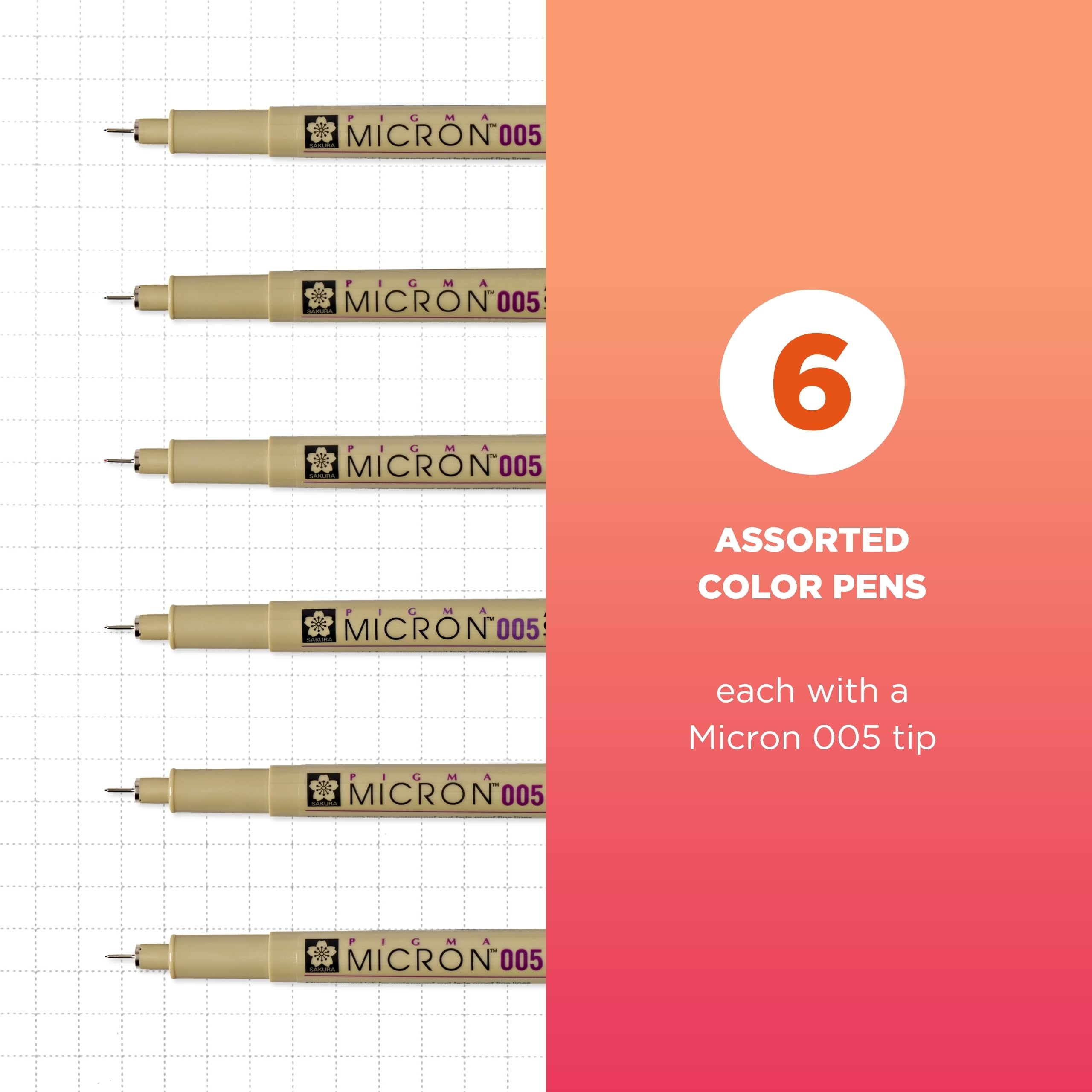 Sakura Micron Fineliner Pens - Archival Black and Colored Ink Pens - For Writing, Drawing, or Journaling - Black and ... - Image 2