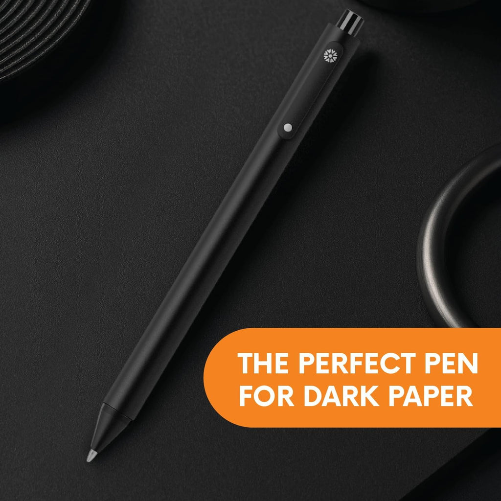 Premium White Gel Pen Set - 4 Fine Point Pens in Reusable Travel Case - Perfect for Black Paper, Journals, and Dark S... - Image 4