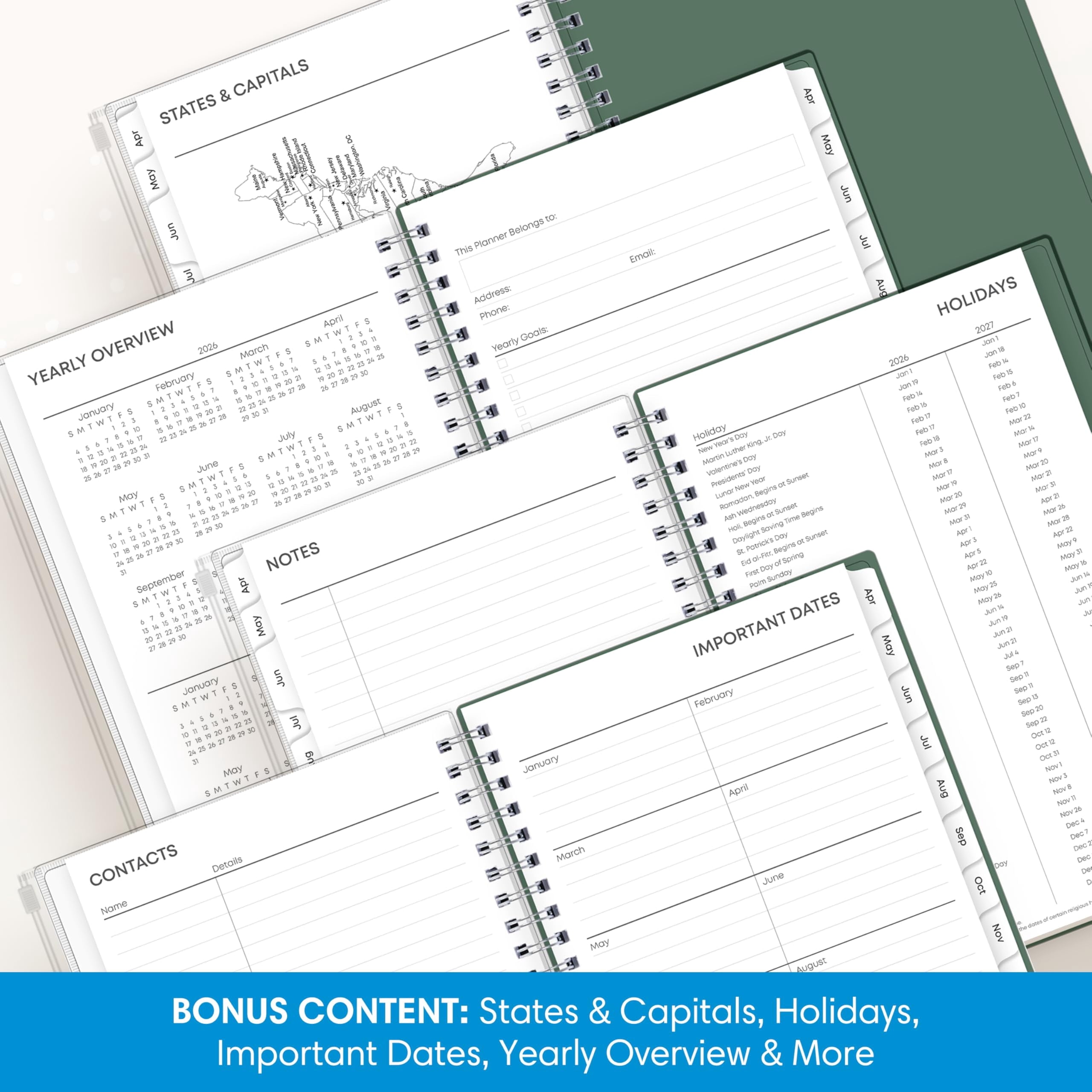 2026-2027 Weekly and Monthly Academic Year 15 Month Planner Calendar, April 2026 - June 2027, 5" x 8", Flexible Cover... - Image 5