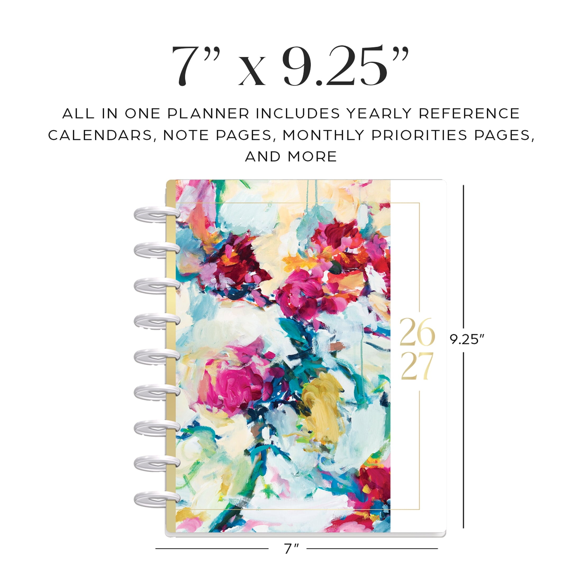 Happy Planner Monthly Weekly Classic Planner (7 x 9.25)Abstract Expression 15-Month April 2026-June 2027, disc bound system - Image 2