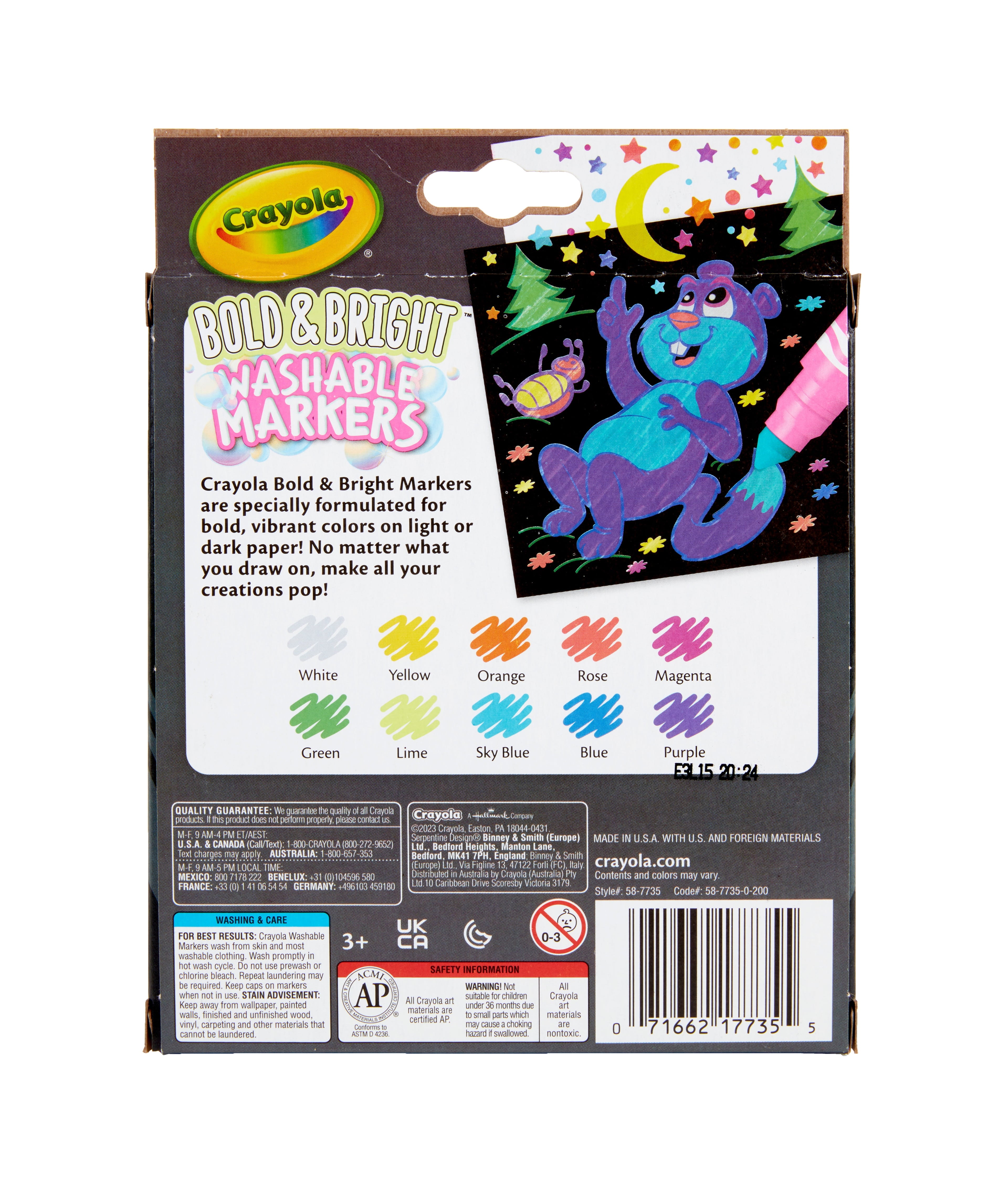 Broad Line Markers, 10 Ct Bold & Bright, School Supplies for Teachers and Kids - Image 2