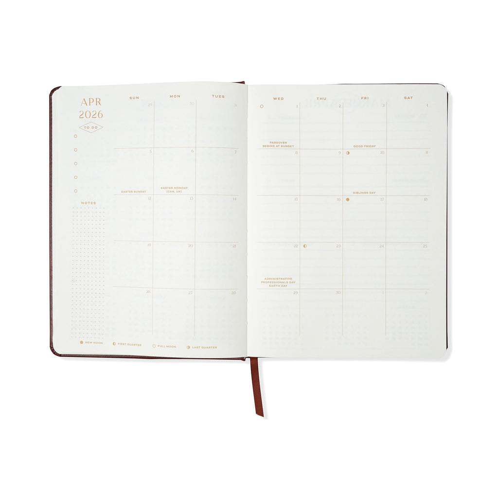 Think Ink 15 Month Weekly Leatherette 6.5" x 9" Brown April 2026 - June 2027 Planner - Image 4