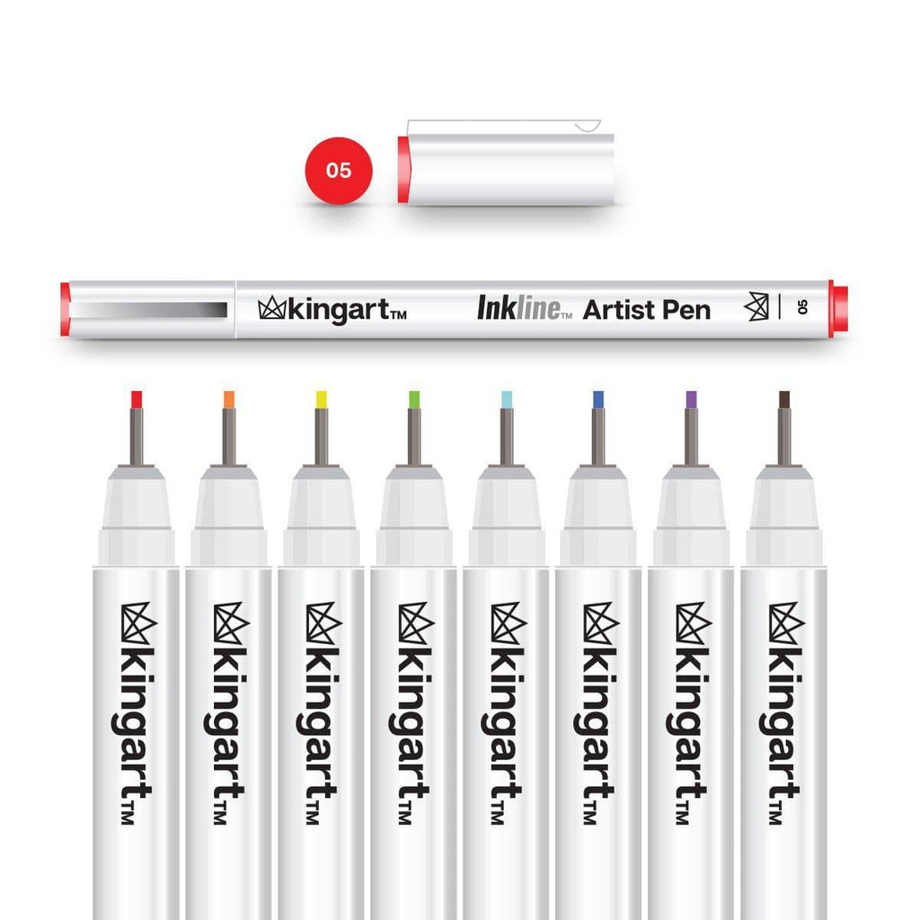 Inkline Fine Line Art Pens Set 8 Colors, Archival Japanese Ink Drawing Markers, Art Supplies - Image 2