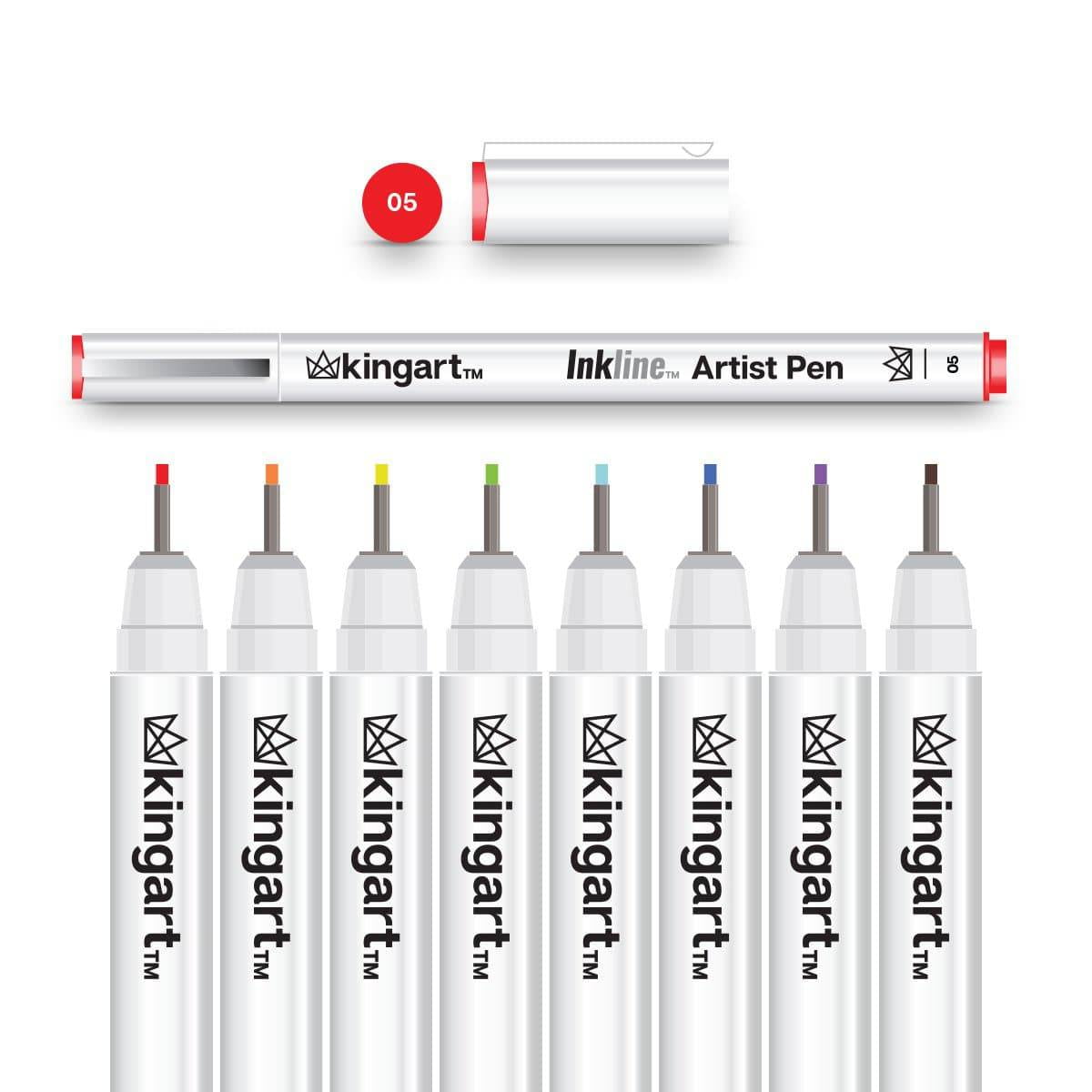 Inkline Fine Line Art Pens Set 8 Colors, Archival Japanese Ink Drawing Markers, Art Supplies - Image 2