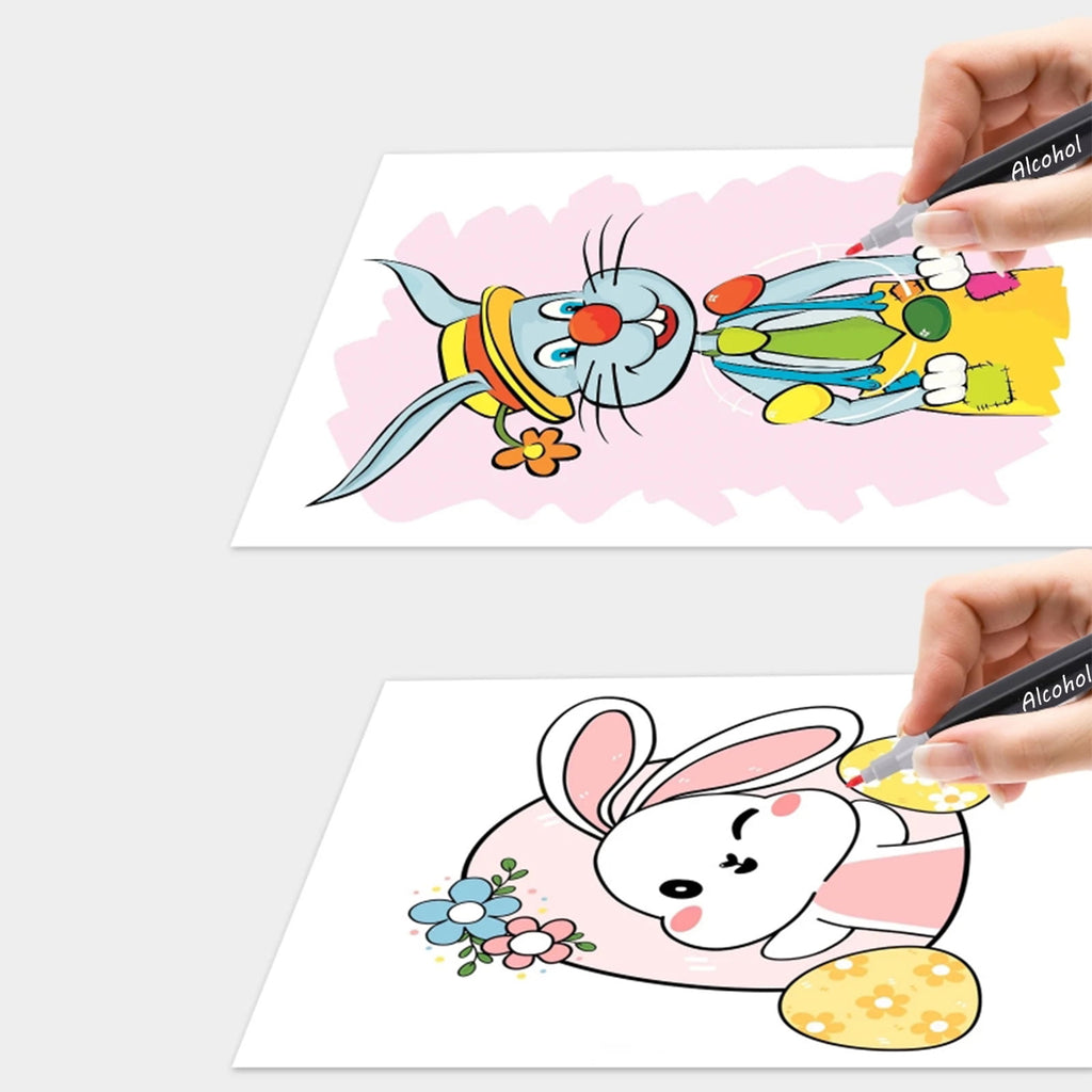 100 pcs Alcohol Markers Set, Double Ended Artist with Carrying Case Great for Coloring, Painting, Sketching, Card Making and Illustration - Image 5