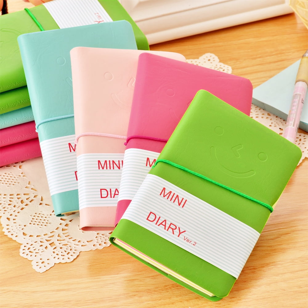 Pocket Notebook, Mini Smiley Diary Notepads with Imitation-Leather Cover, Blank Pages, Portable Pocket Memo Book Easy... - Image 4