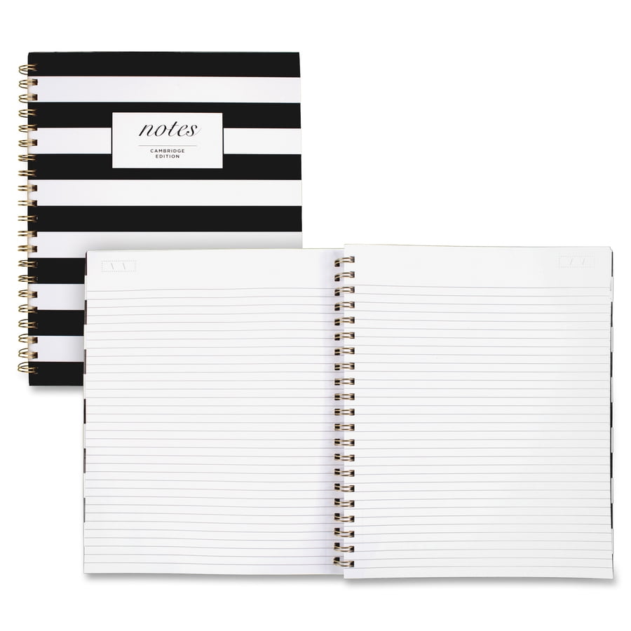 Cambridge Fashion Hardcover Business Notebook, 80 Sheets, 8 1/4" x 11", Black/White Stripe - Image 5