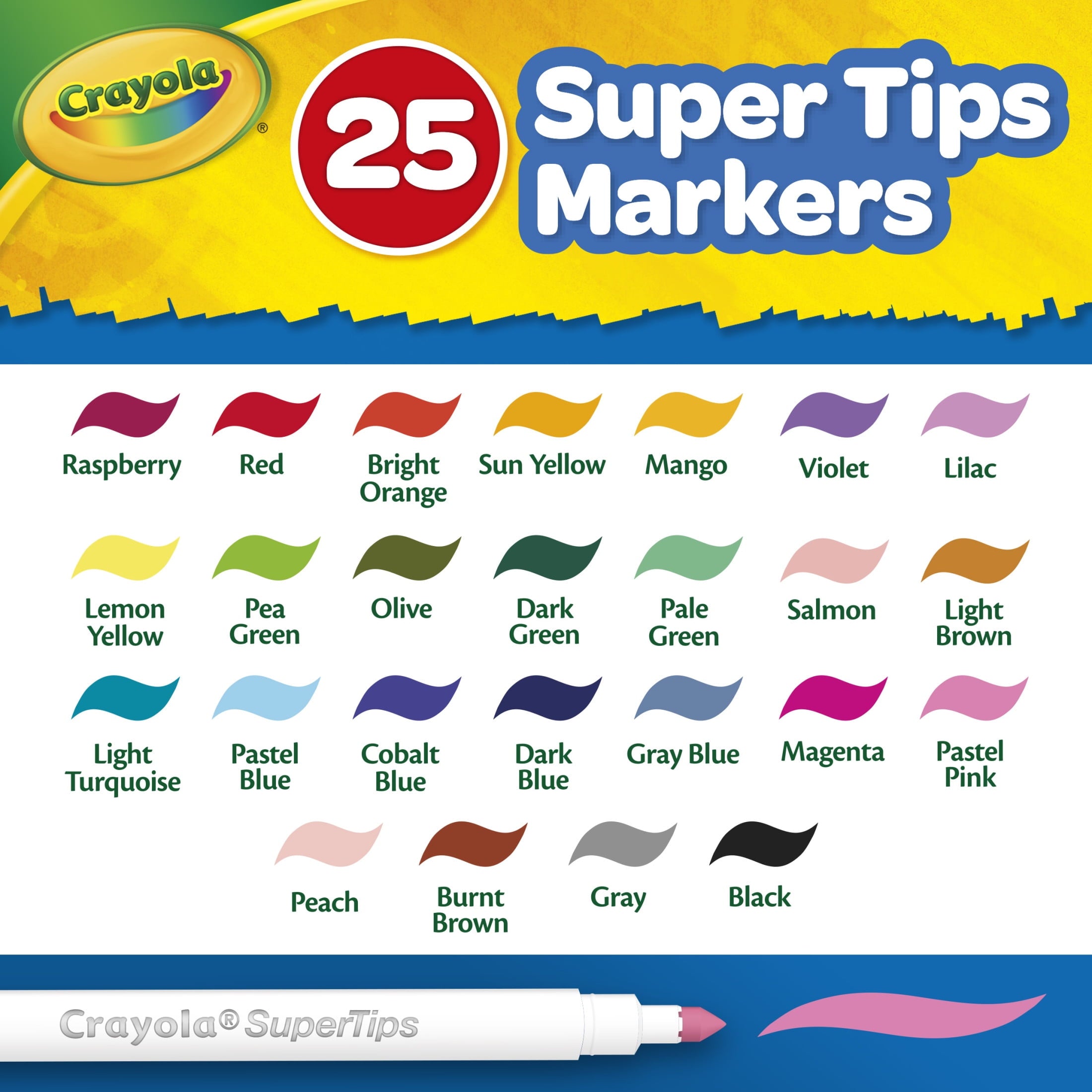 Crayola Create & Color Super Tips Marker Kit, 25 Ct with Storage, Back to School Supplies, Travel Activities, Coloring Art Gift for Kids, Ag - Image 5