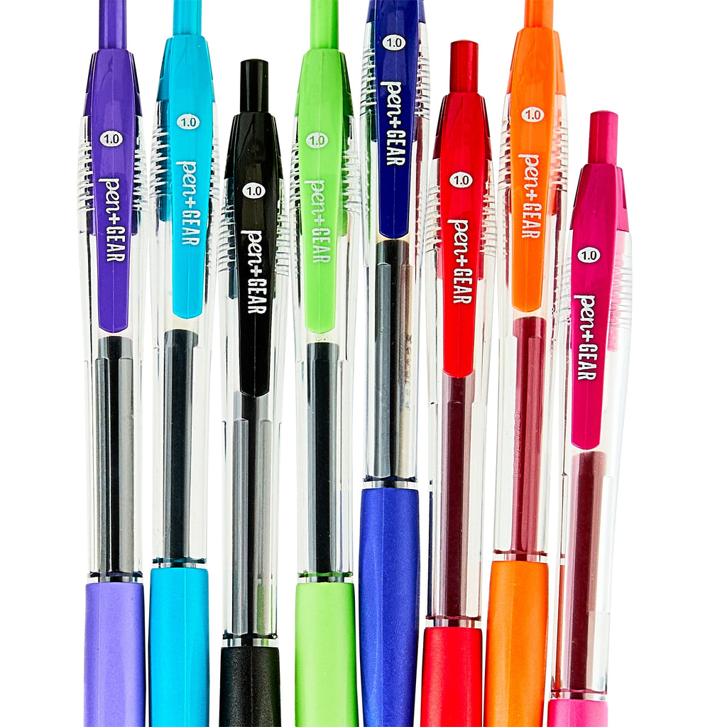 Retractable Ballpoint Pens, Medium Point, 1.0 mm, 8 Count, Assorted Colors - Image 4