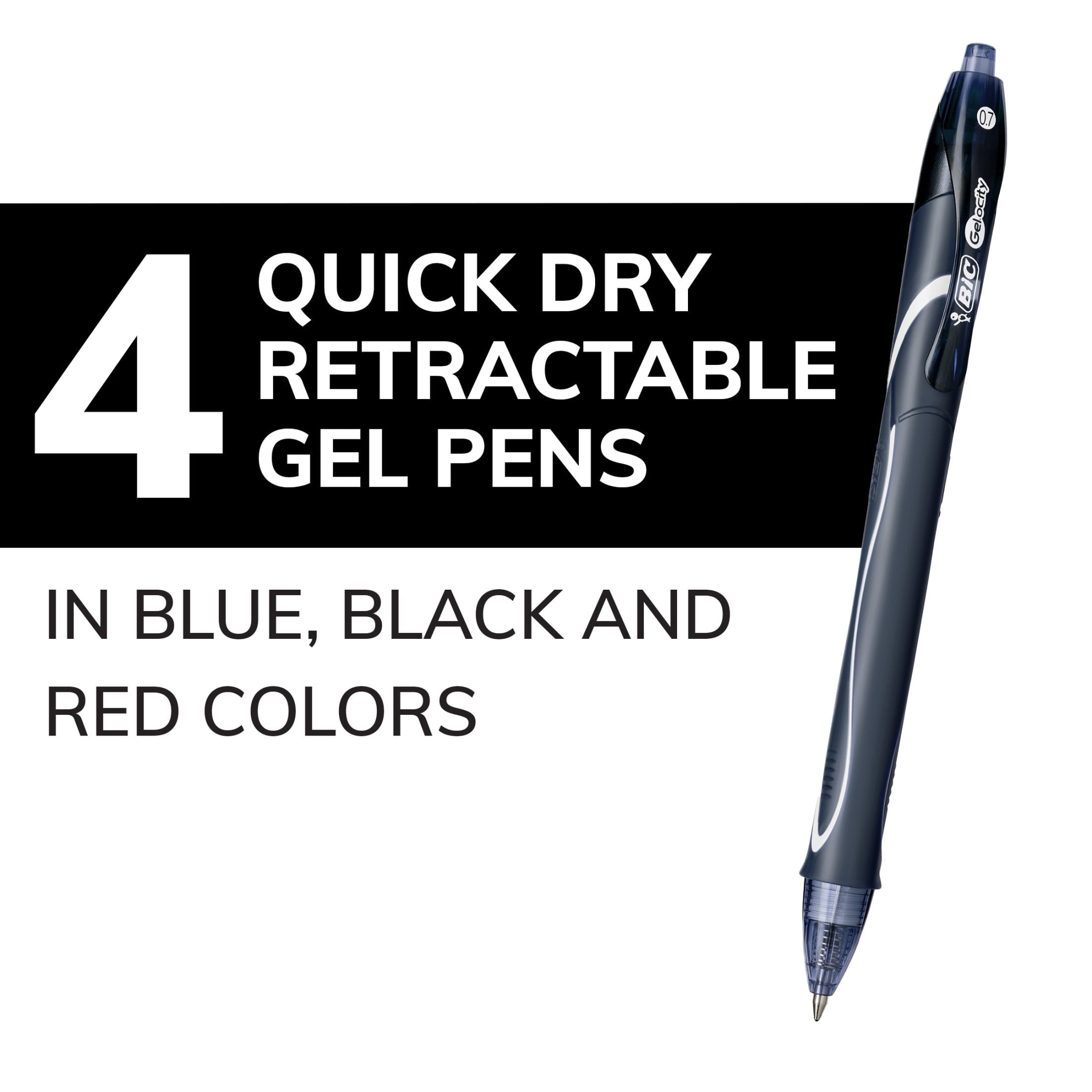 Quick Dry Gel Pens, Assorted Colors, Medium Point (0.7mm), 4-Count Pack - Image 2