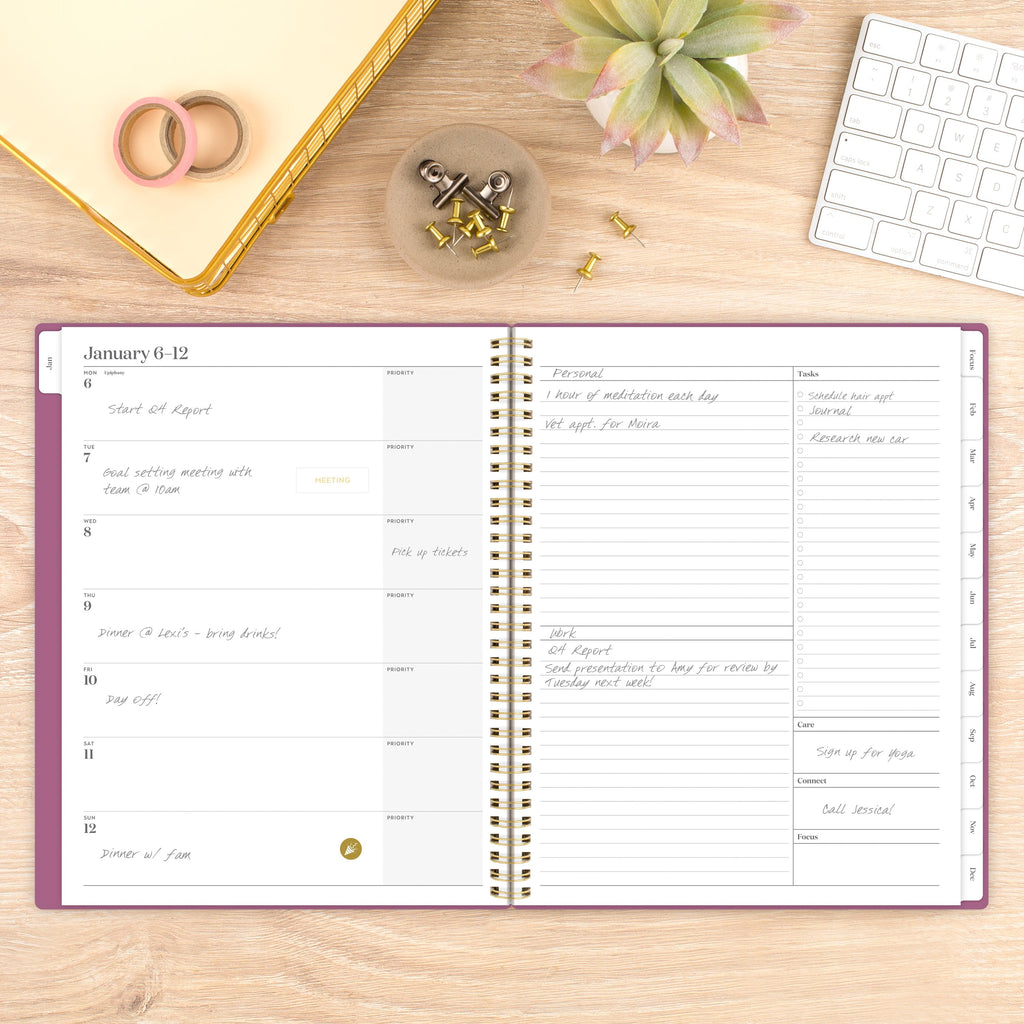 Balance 2025 Weekly Monthly Planner, Red Violet, 8.5" x 11" - Image 3