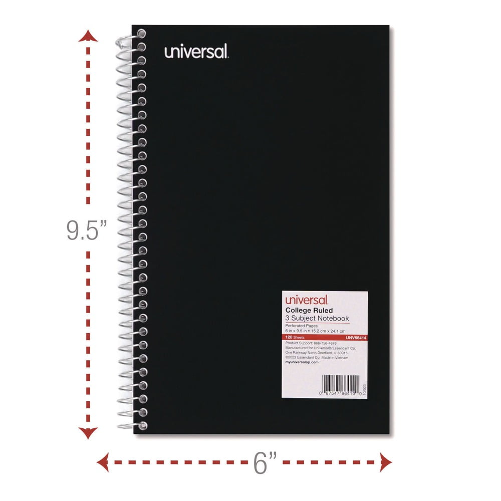 9.5 in. x 6 in., 3 Subjects, Medium/College Rule, Wirebound Notebook - Assorted Color Covers (120 Sheets/Notebook, 4/... - Image 4