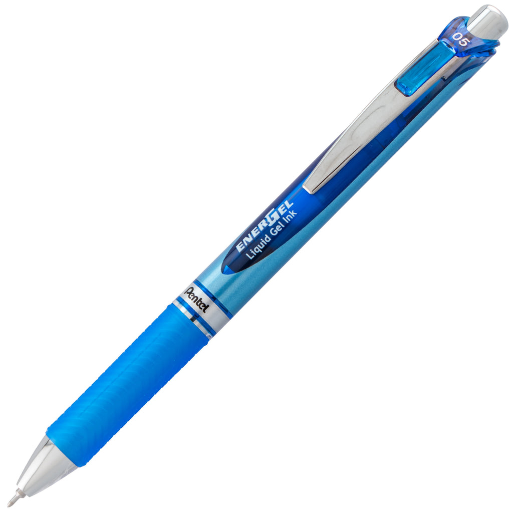 Pentel EnerGel RTX Liquid Ink Gel Pens, 0.5mm Fine Point, Black and Blue Ink Colors, Pack of 5 Pens - Image 3