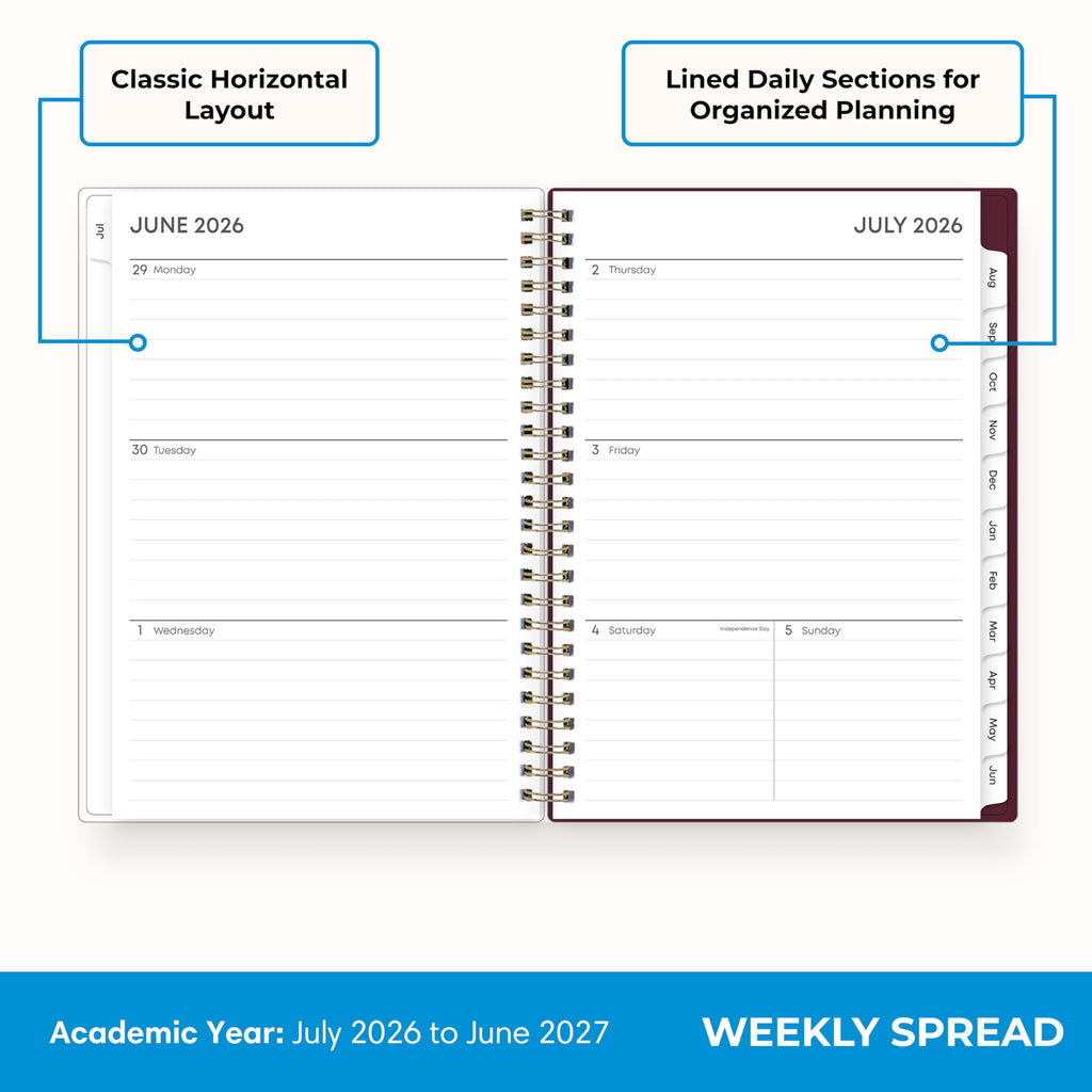 Blue Sky 2026-2027 Weekly and Monthly Academic Year Planner Calendar, July 2026 - June 2027, 5.875" x 8.625", Flexible Pocket Cover, Laminat - Image 3