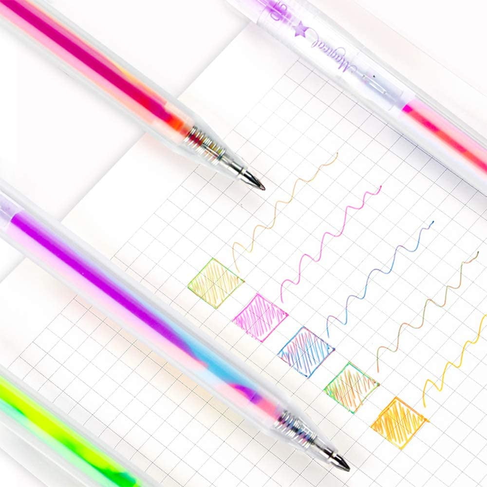 [10 Pack] Mixing of 3 Colors Magic Gel Pens Retractable Colored Ballpoint Pen Set for Class Notes, Doodling Scrapbook... - Image 6