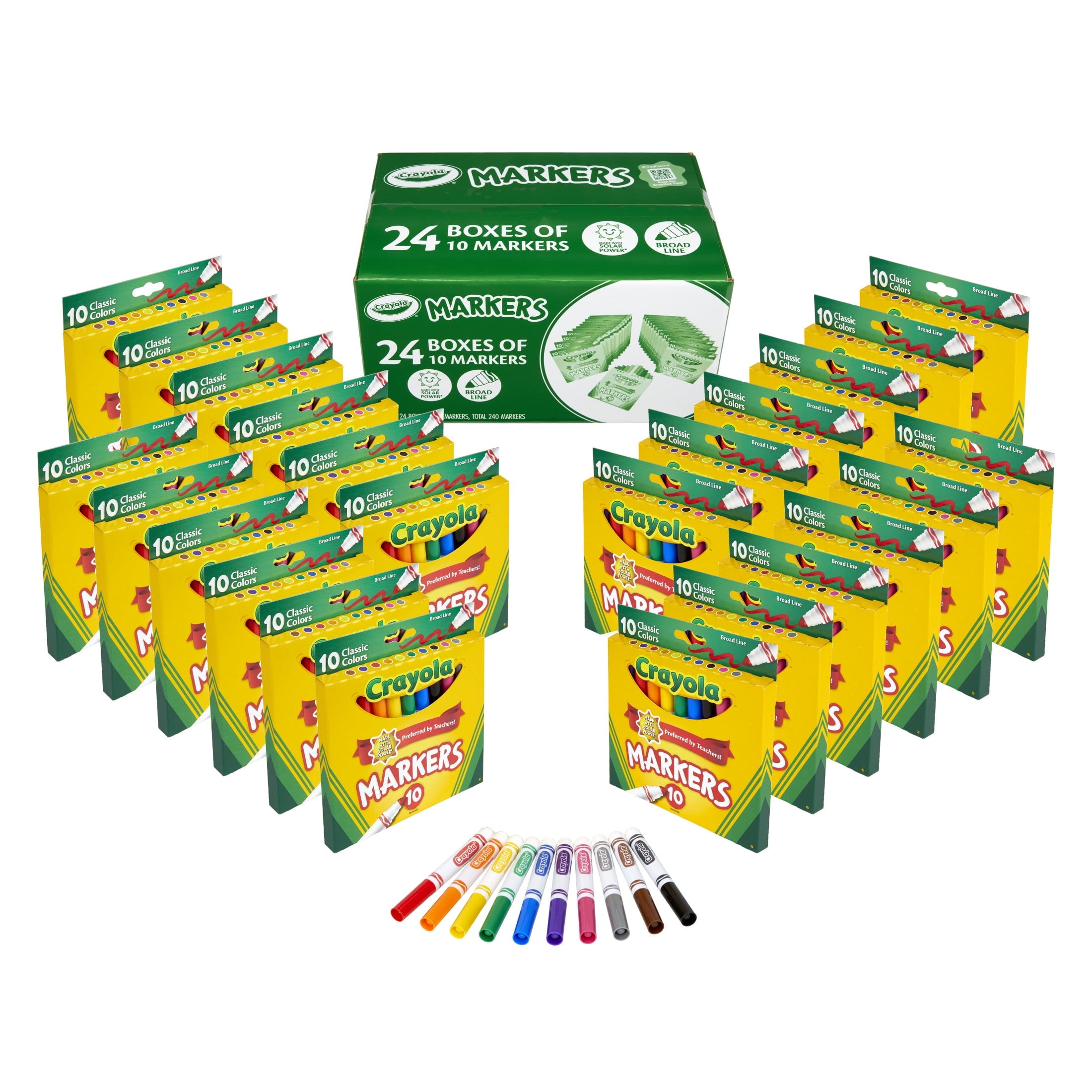 Bulk Markers for Kids, 24 Packs of 10, Broad Line, Bulk Classroom Supplies - Image 2
