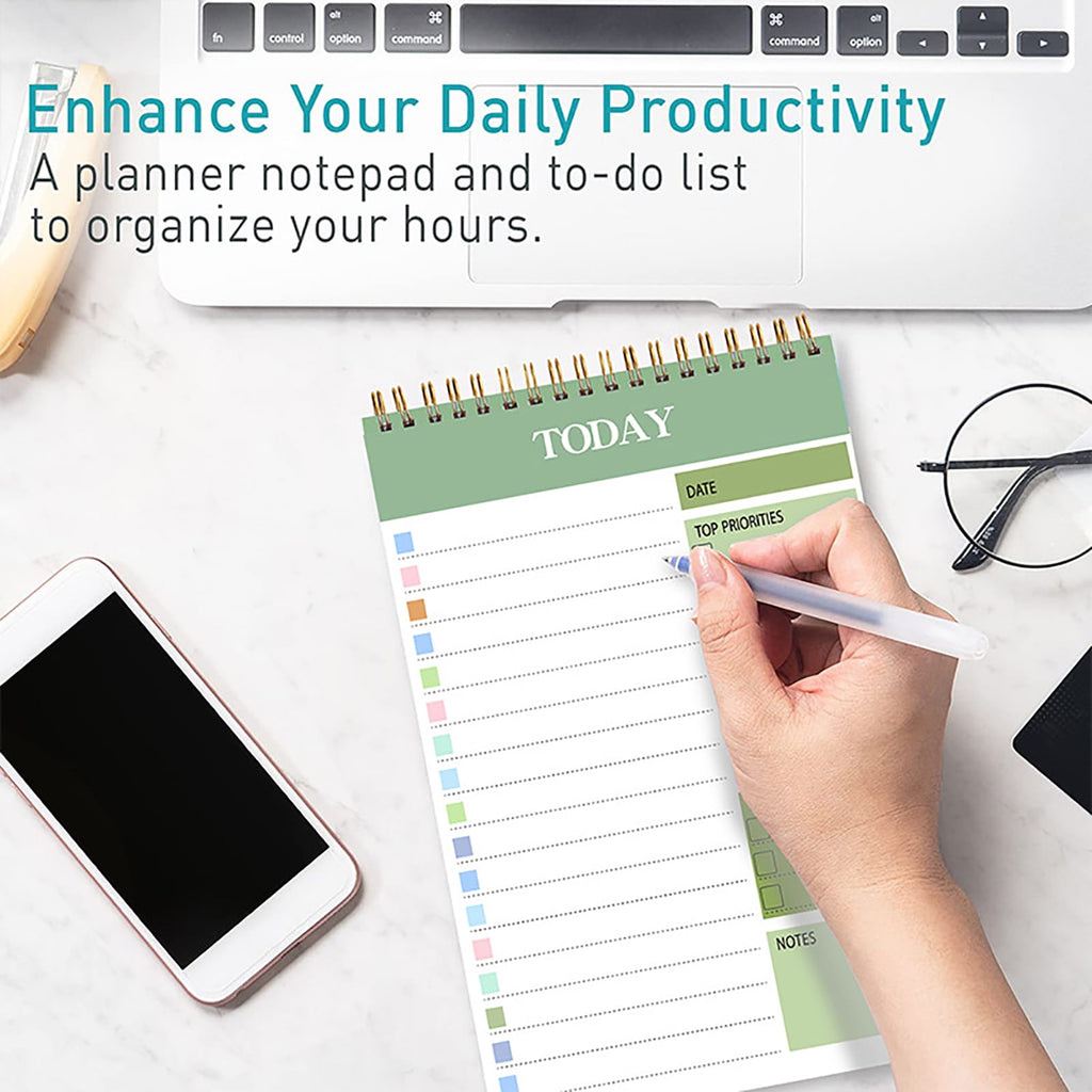MerryNine 2 Pack A5 Daily Planner Notepad, 104 Pages, 8.66" x 5.51" To Do List Notepad - Image 5
