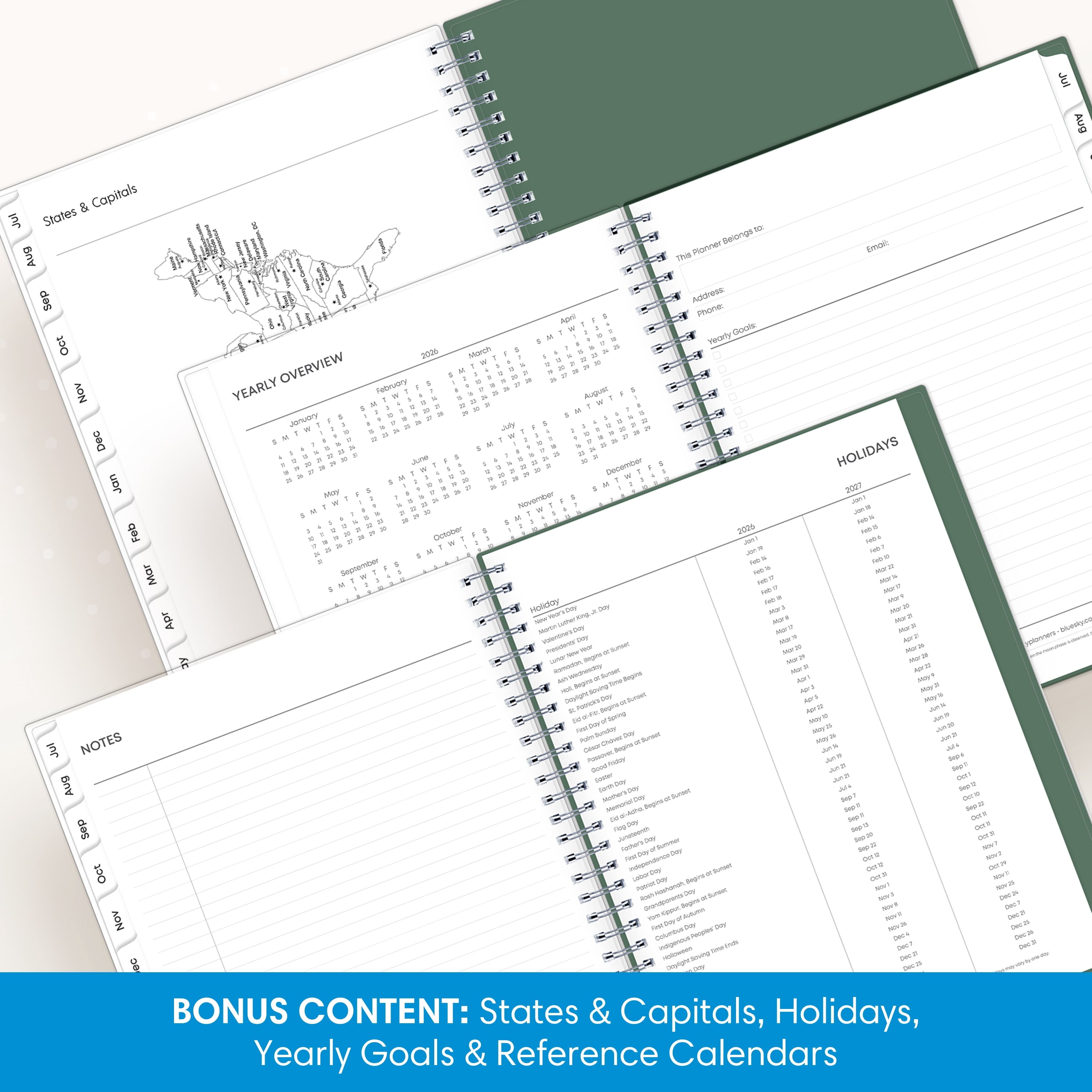 Blue Sky 2026-2027 Weekly and Monthly Academic Year Planner Calendar, July 2026 - June 2027, 8" x 10.875", Flexible Cover, Wirebound, Lamina - Image 5