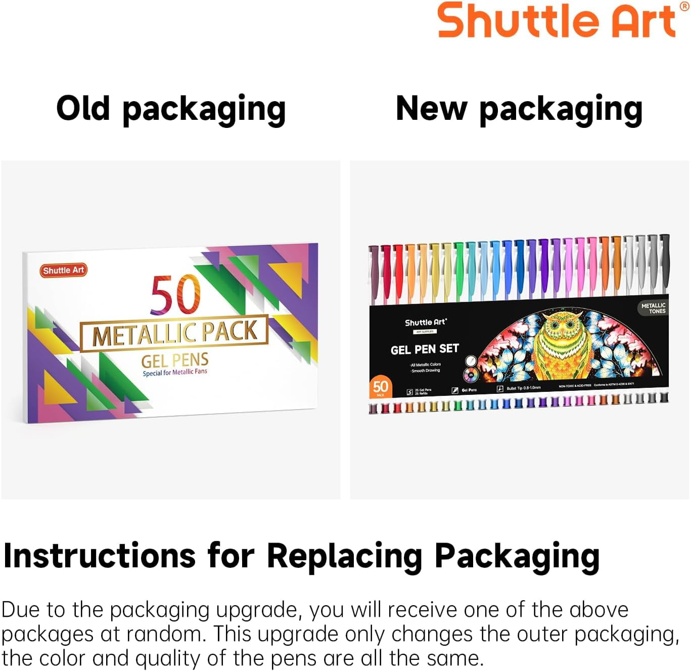 Metallic Gel Pens, 50 Pack - Image 2