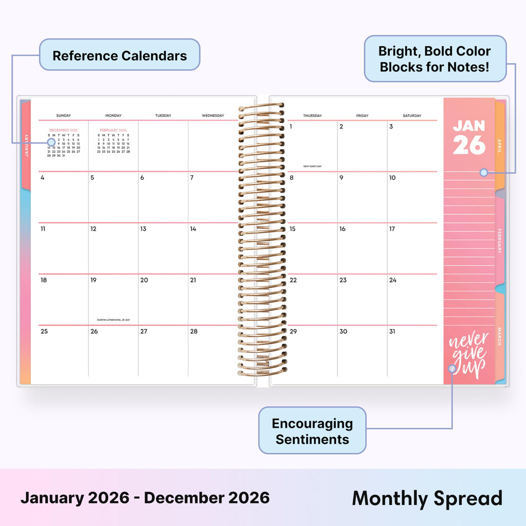 Blue Sky Livewell 2026 Daily and Monthly Planner Calendar, January 2026 - December 2026, 7" x 9", Flexible Laminated Cover, Heavy Duty Coil - Image 3