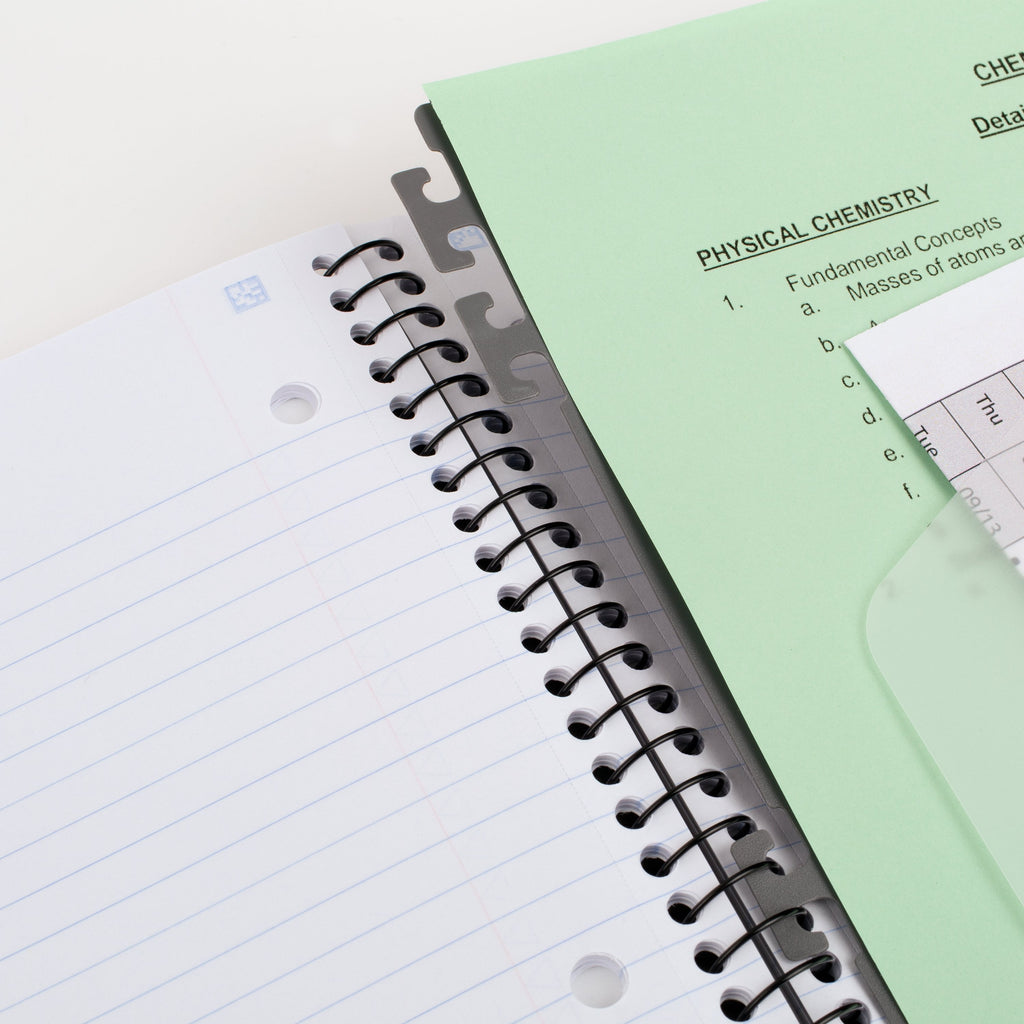 1 Subject College Ruled Notebook Plus Study App, 8.5" x 11", Black, Poly, Spiral, 100 Sheets - Image 4
