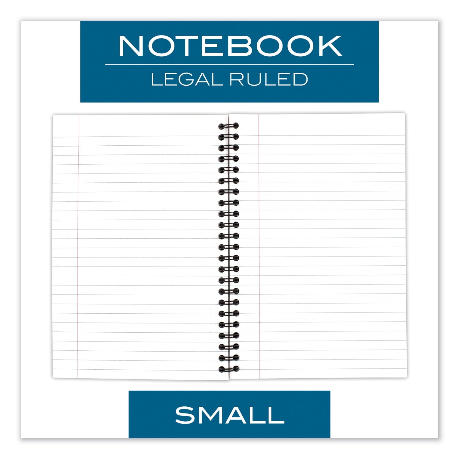 Cambridge Wire bound Business Notebook, Wide/Legal Rule, Black Cover, 8" x 5", 80 Sheets - Image 5