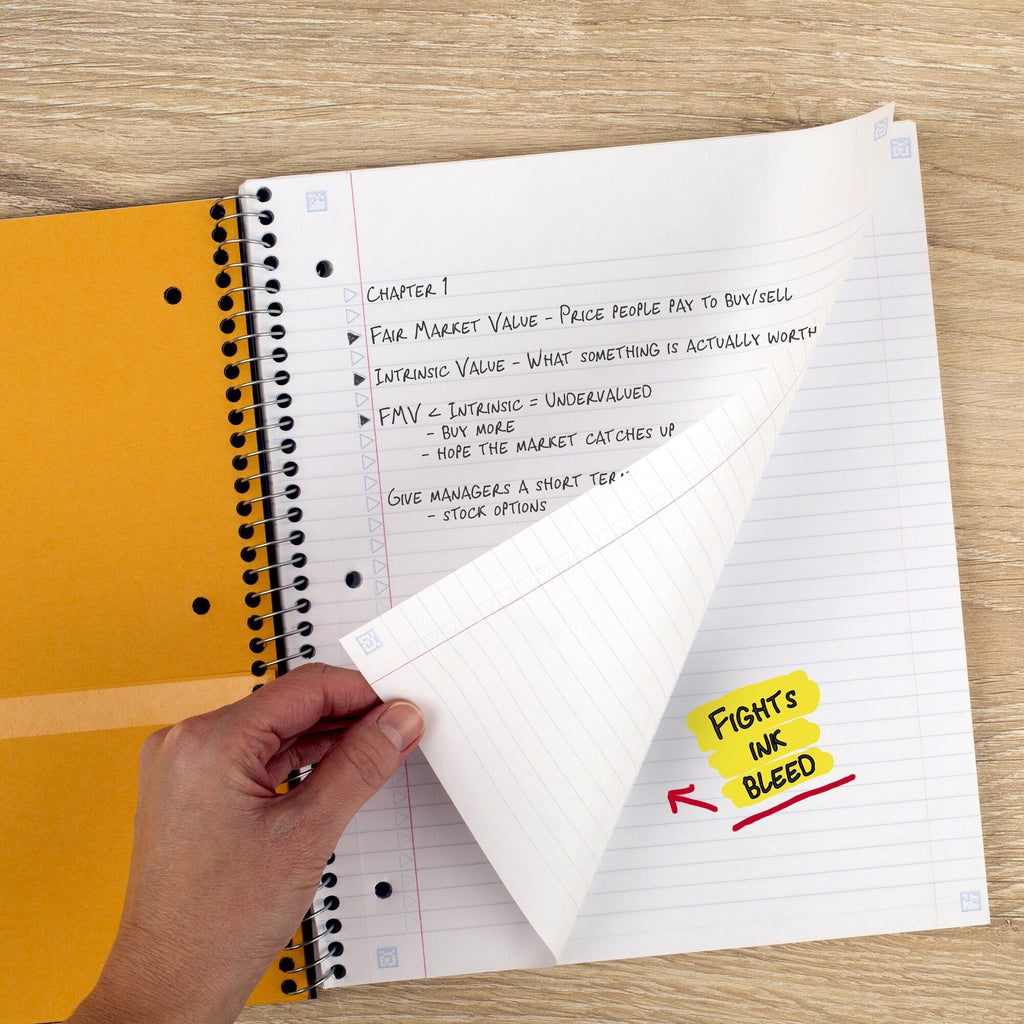 Five Star Spiral Notebook + Study App, 3 Subject, College Ruled, 8.5" x 11", White - Image 3