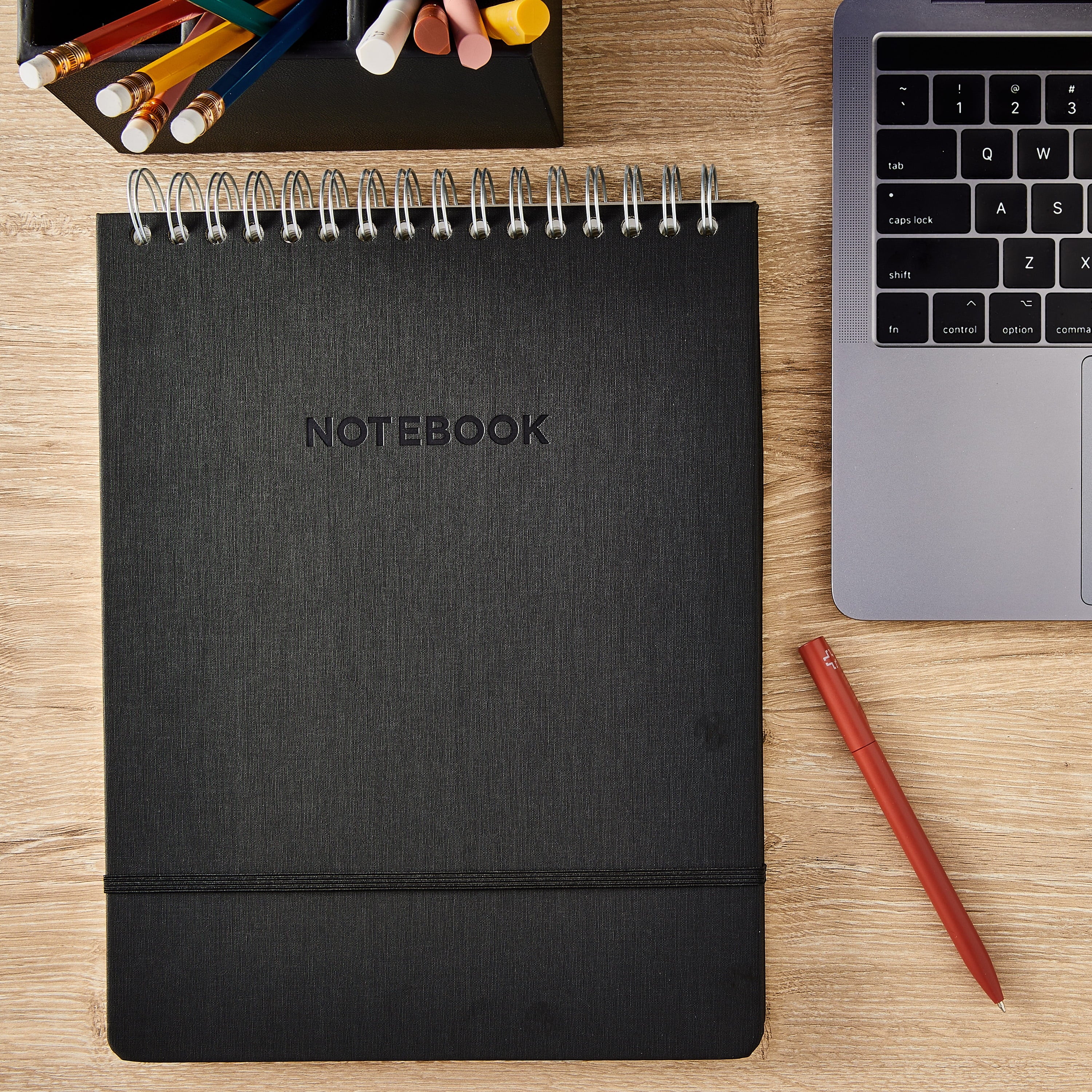 Simulated Leather Notebook, Black, 8.5" x 11", 80 Ruled Sheets, 160 Pages - Image 2