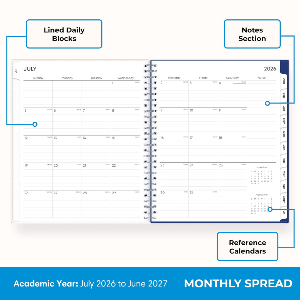 2026-2027 Monthly Academic Year Planner Calendar, July 2026 - June 2027, 8" x 10", Monthly Layout, Flexible Cover, La... - Image 3
