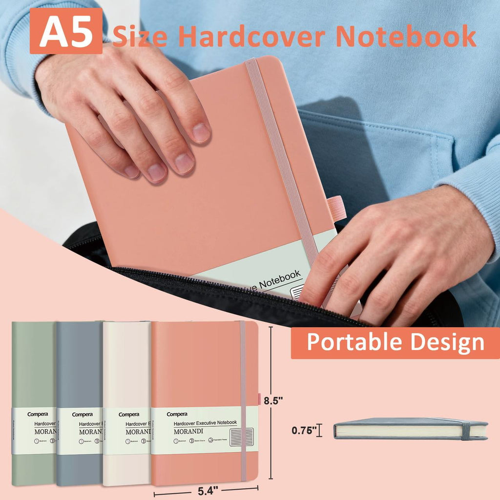 Lined Journal,Hardcover Notebooks, 176 Pages, 8.5 x 5.3in, 4 Pack, Pastel Color - Image 6