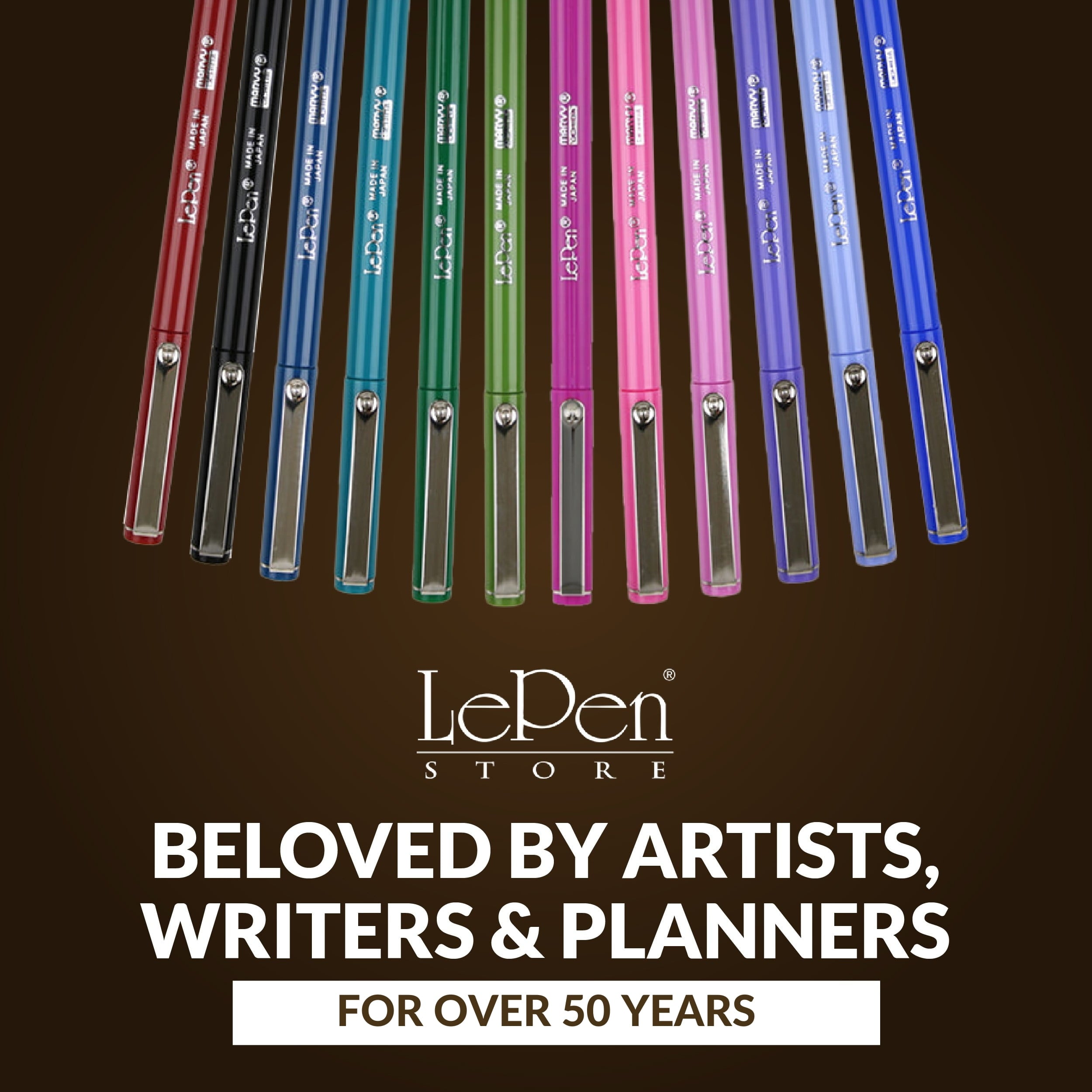 Marvy Uchida LePen Felt Tip Markers, Medium Point 0.3mm, 12 Bright Assorted Colors - Image 4
