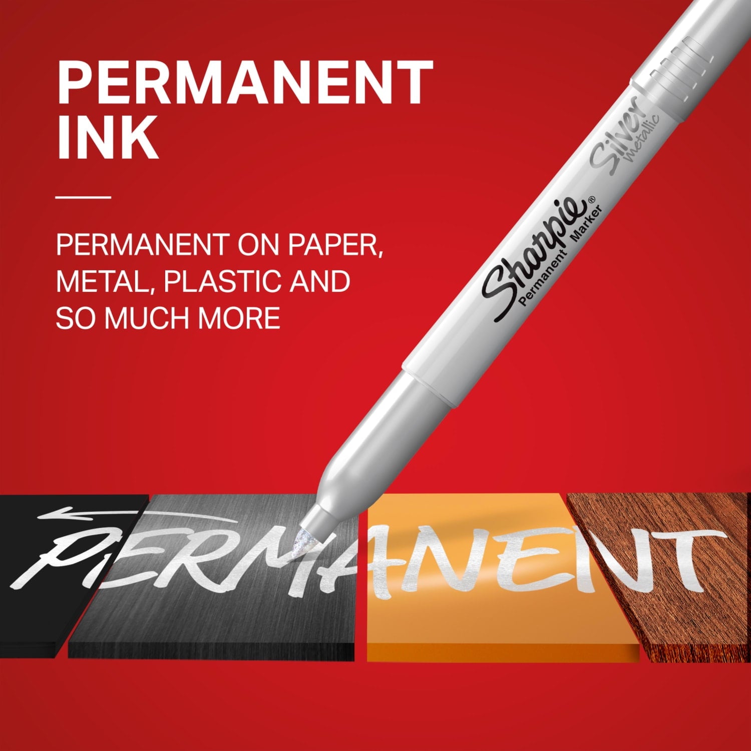 Metallic Permanent Markers, Fine Point, Silver, 12 Count - Image 2