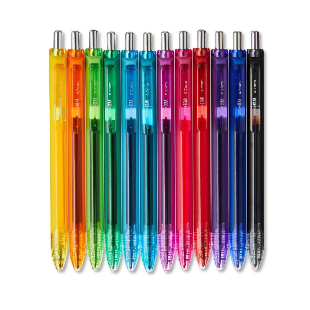 Retractable Gel Ink Pens, Assorted Colors, 0.7mm, 12 Count - Image 4