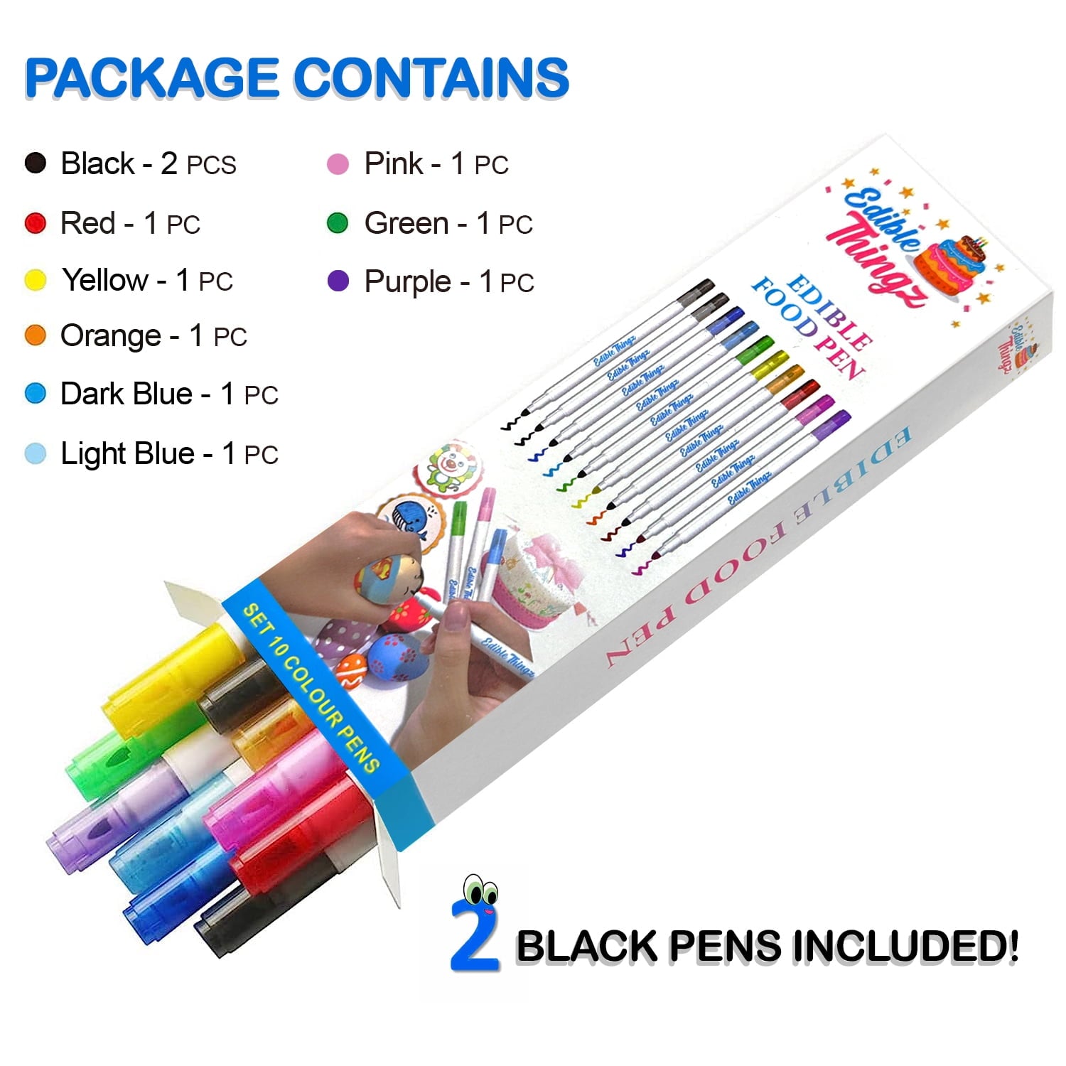 Edible Food Coloring Markers, Dual Sided Tips, Edible Gourmet Writer with Fine & Wide Tip for Decorating Cookies, Cak... - Image 2