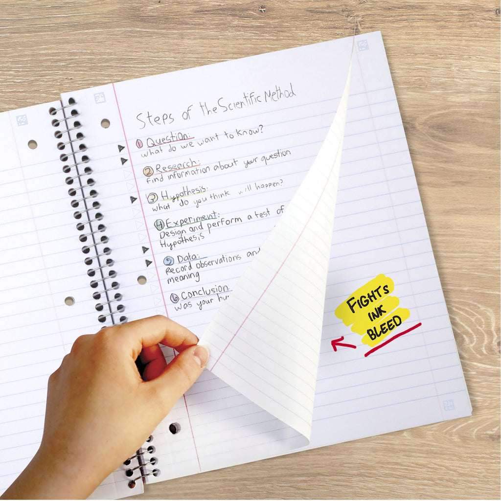 Notebook + Study App, 1 Subject, Wide Ruled, 8" x 10.5", Amethyst - Image 3