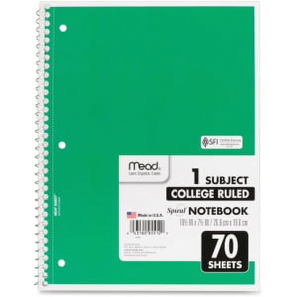 Spiral Notebook, 1 Subject, College Ruled, 70 Sheets, Assorted (05512) - Image 2