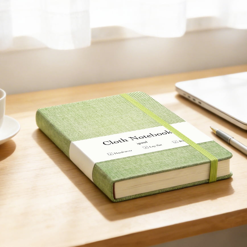 Linen Notebook, College Ruled, Hardcover, Lay Flat, B6, Small, 5x7, Thick, 100gsm, Green, Journal for Study, Office, ... - Image 6