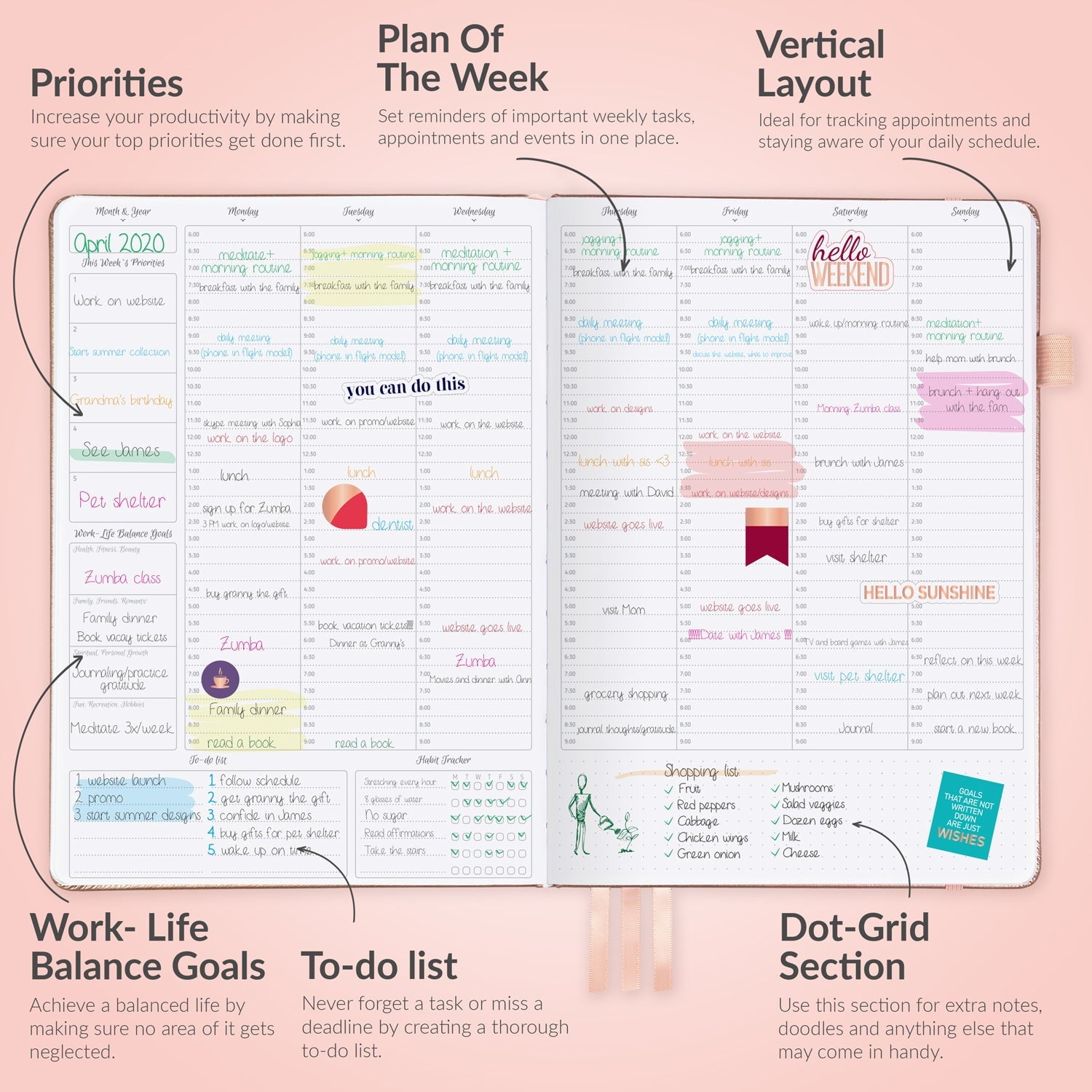 Pro Vertical Hourly Weekly Planner - Image 6