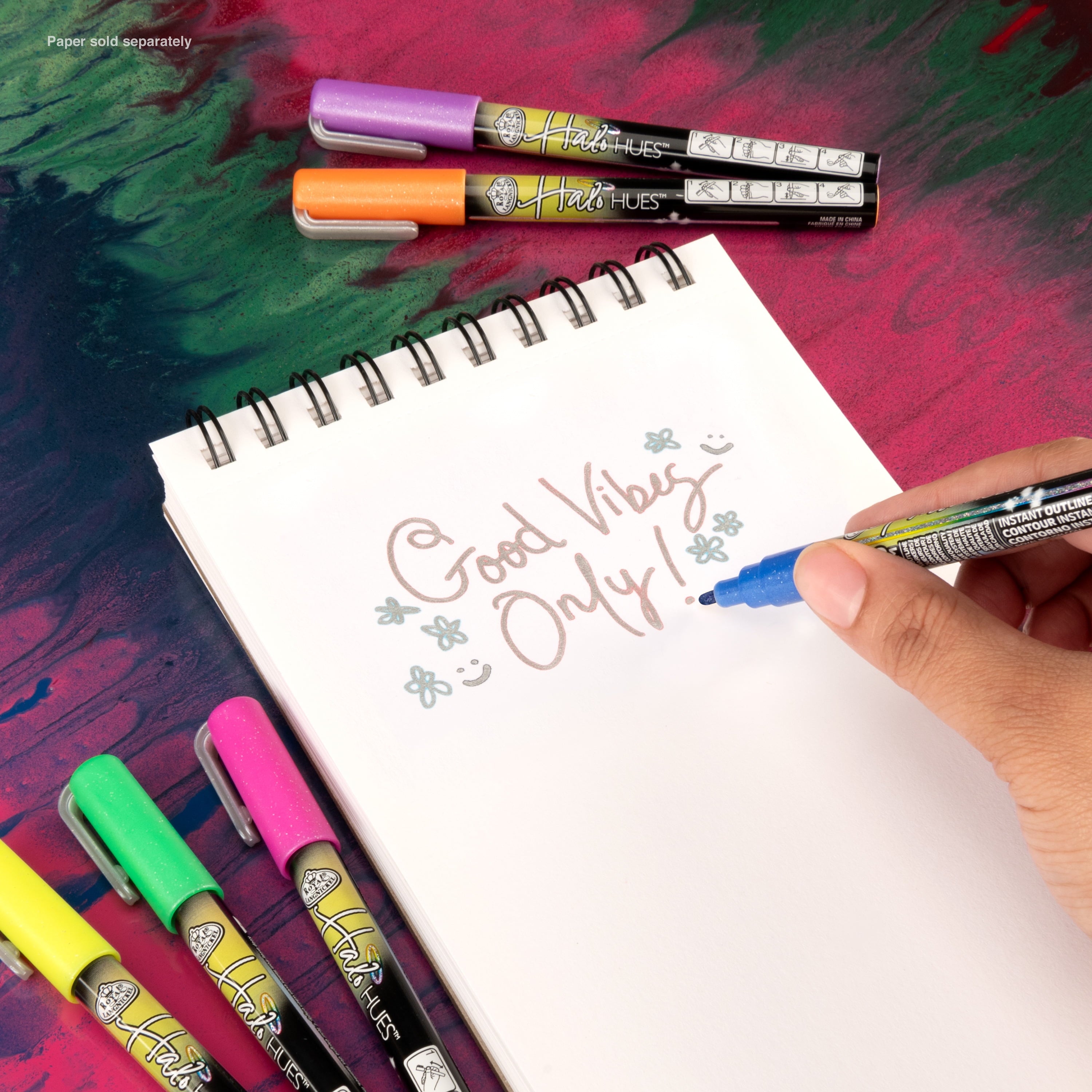 6pc Outline Marker Set, Halo Hues - Image 5
