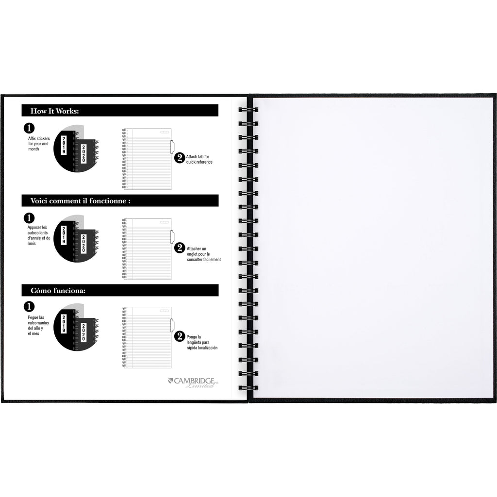 Cambridge Limited Legal Ruled Business Notebook with Pocket, 8" x 11", Black, Hardcover, Wirebound, 96 Sheets - Image 3