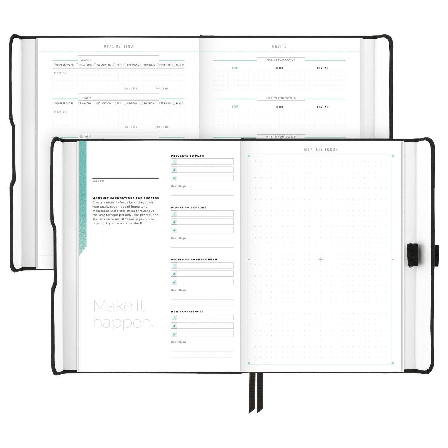 Foundation Undated Planner, Black, Small, 5.5" x 8.5" - Image 5