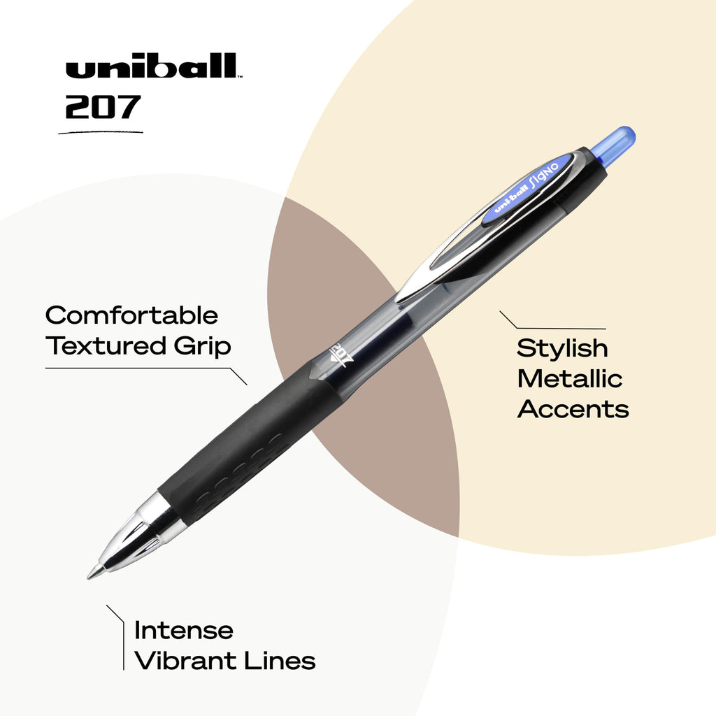 uni-ball Signo 207 Retractable Gel Pen Set, .7mm, 3-Colors - Image 3