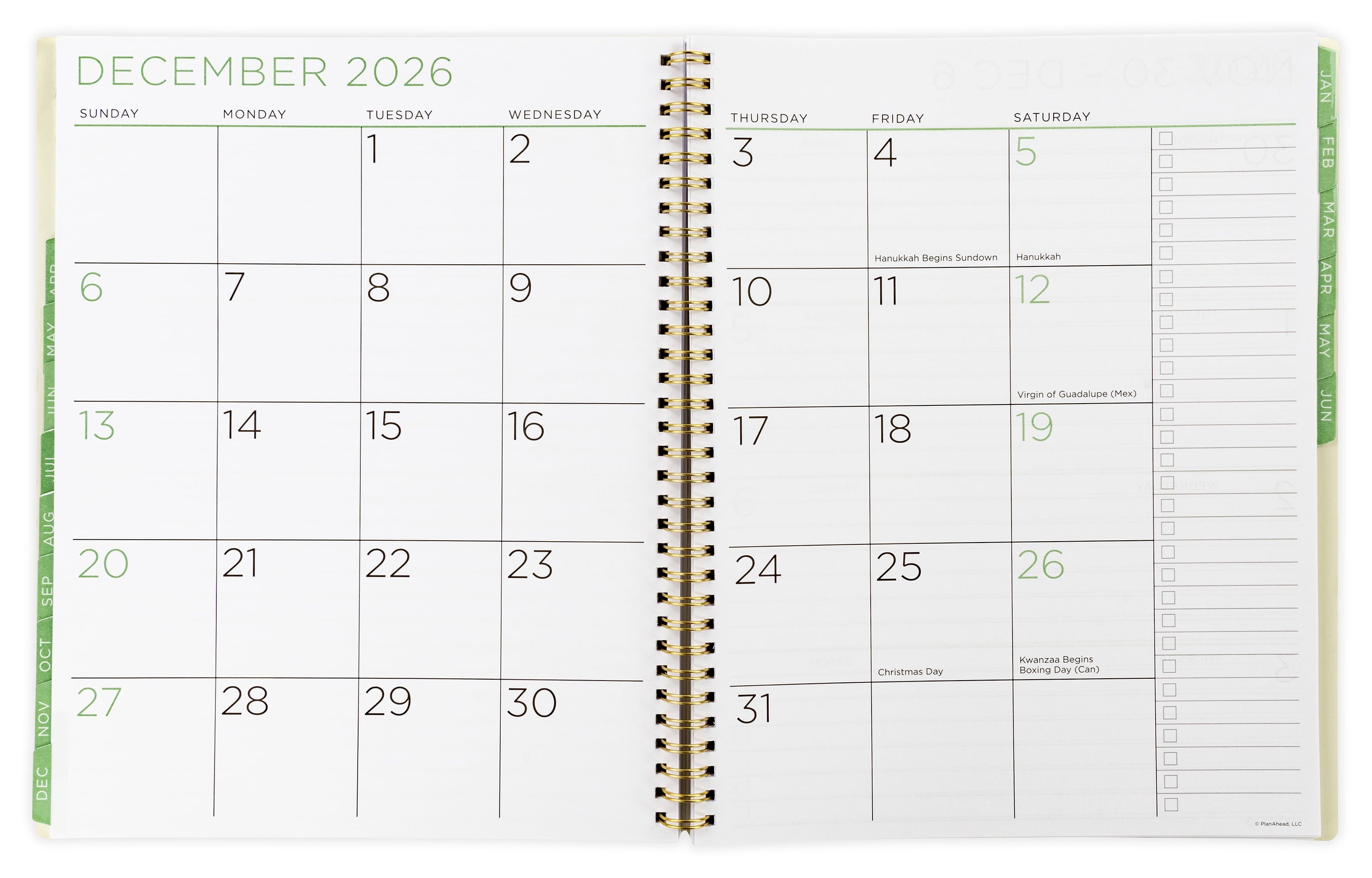 M/W Planner, Large (9" x 11"), Green Floral, 15-Month: Apr 2026 - Jun 2027 - Image 5