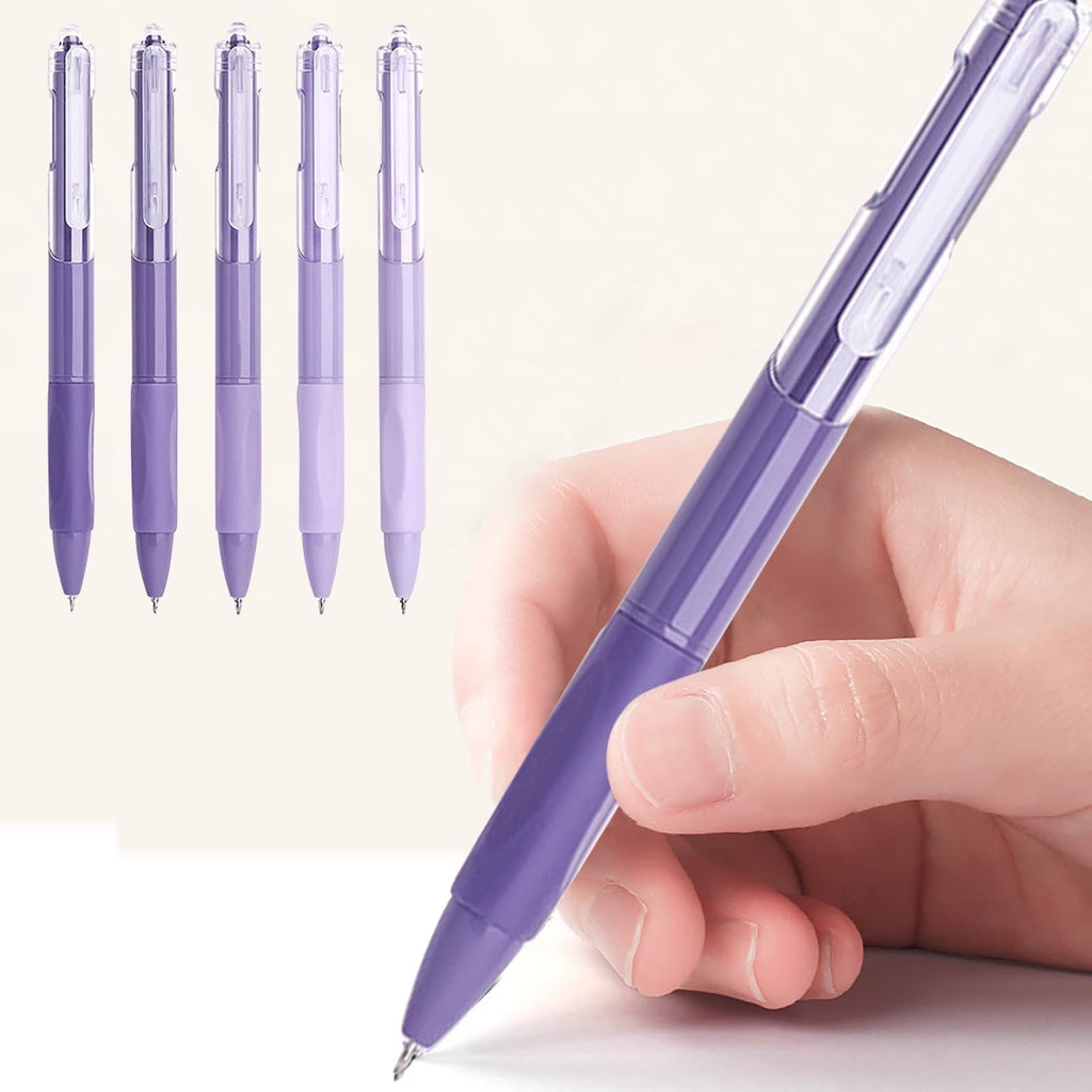 Ink Retractable Pens: Black Ink 0.5mm medium Fine Point Pen Set, Extra Smooth Tip No Bleed Smear Smudge Refillable Cl... - Image 2