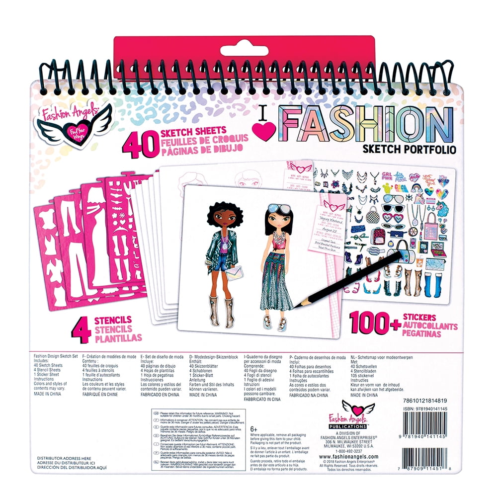 Portfolio Sketch Pad & Writing Notebook with 4 Stencil Sheets, 8.5in x 11in, 40 Pages - Image 2