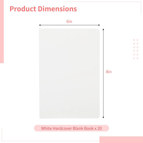 20 Pcs 40 Pages White Hardcover Sketchbook, Blank Sketch Paper for Drawing, Portrait Sketch Paper Books for Notes, Art Sketch Pad for Storie - Image 2