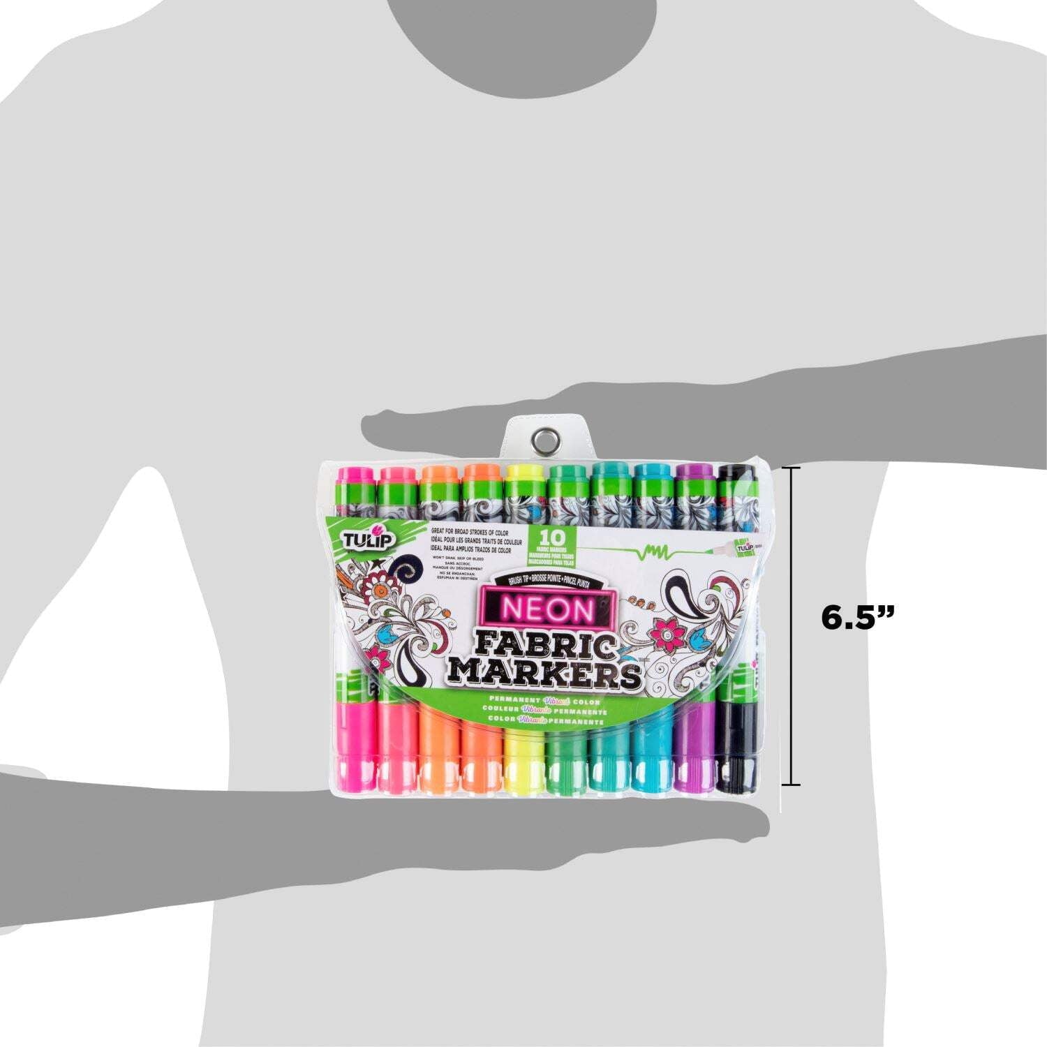 Tulip Brush Tip Fabric Markers 10 Pack Neon - Image 5