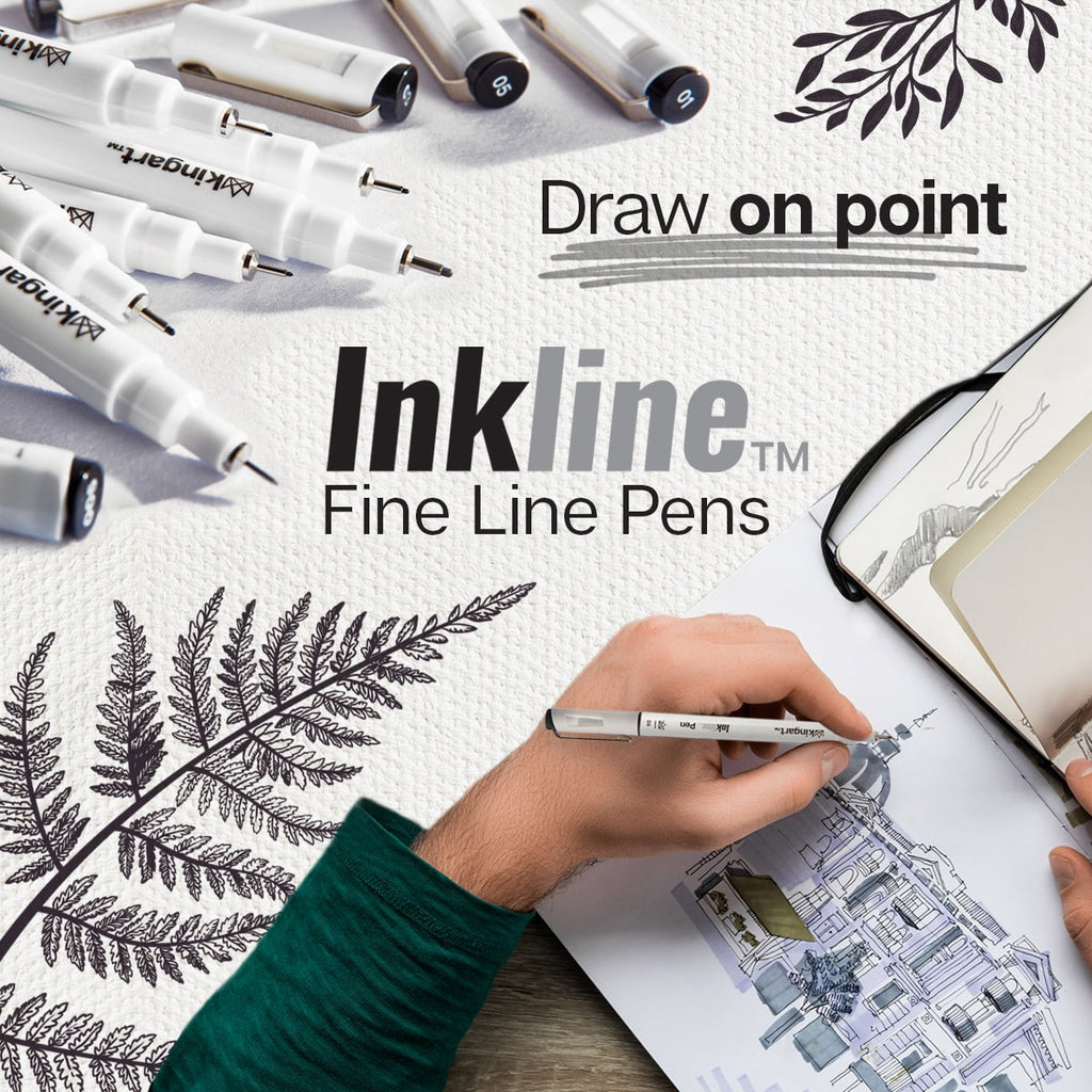 Inkline/Graphic Fine Line Drawing Pens Set – 10 Assorted Sizes, Archival Black Ink Art Illustration and Sketching - Image 2