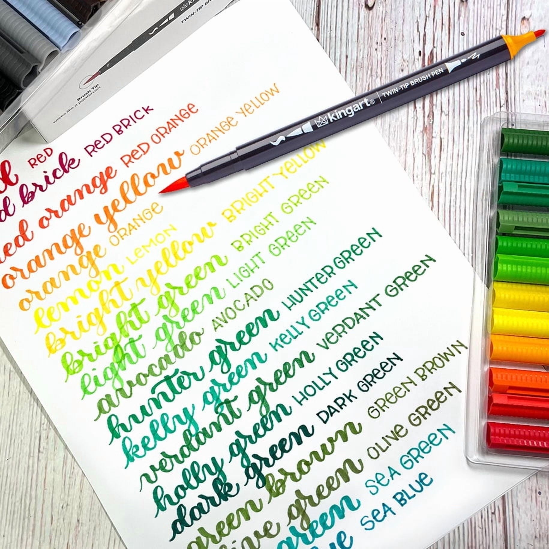 Twin Tip Brush Markers – 24 Vibrant Colors, Art Supplies for Adult Coloring, Drawing - Image 3