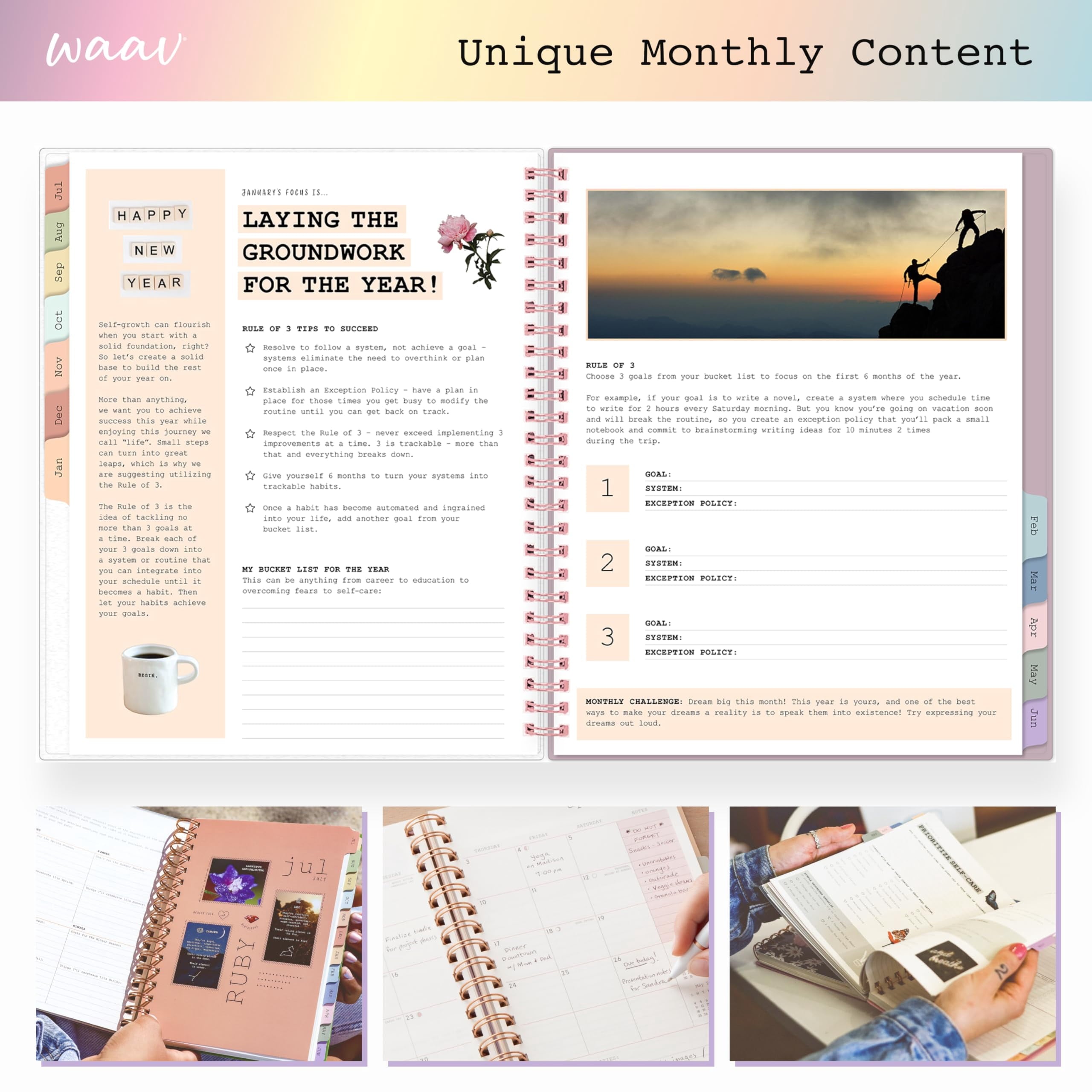 Blue Sky WAAV 2026-2027 Weekly and Monthly Academic Year Planner Calendar, July 2026 - June 2027, 7" x 9", Flexible Cover, Wirebound, Lamina - Image 5